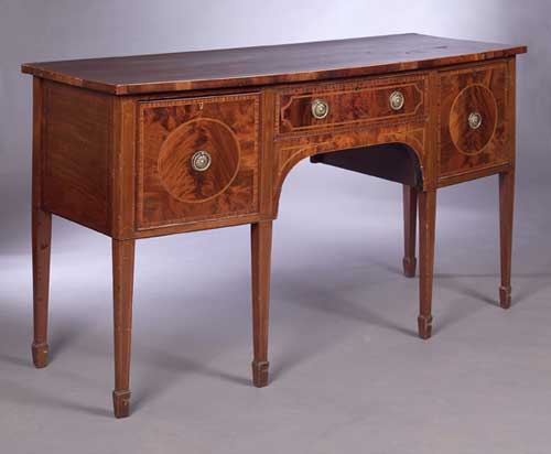 A George III mahogany bowfront sideboard