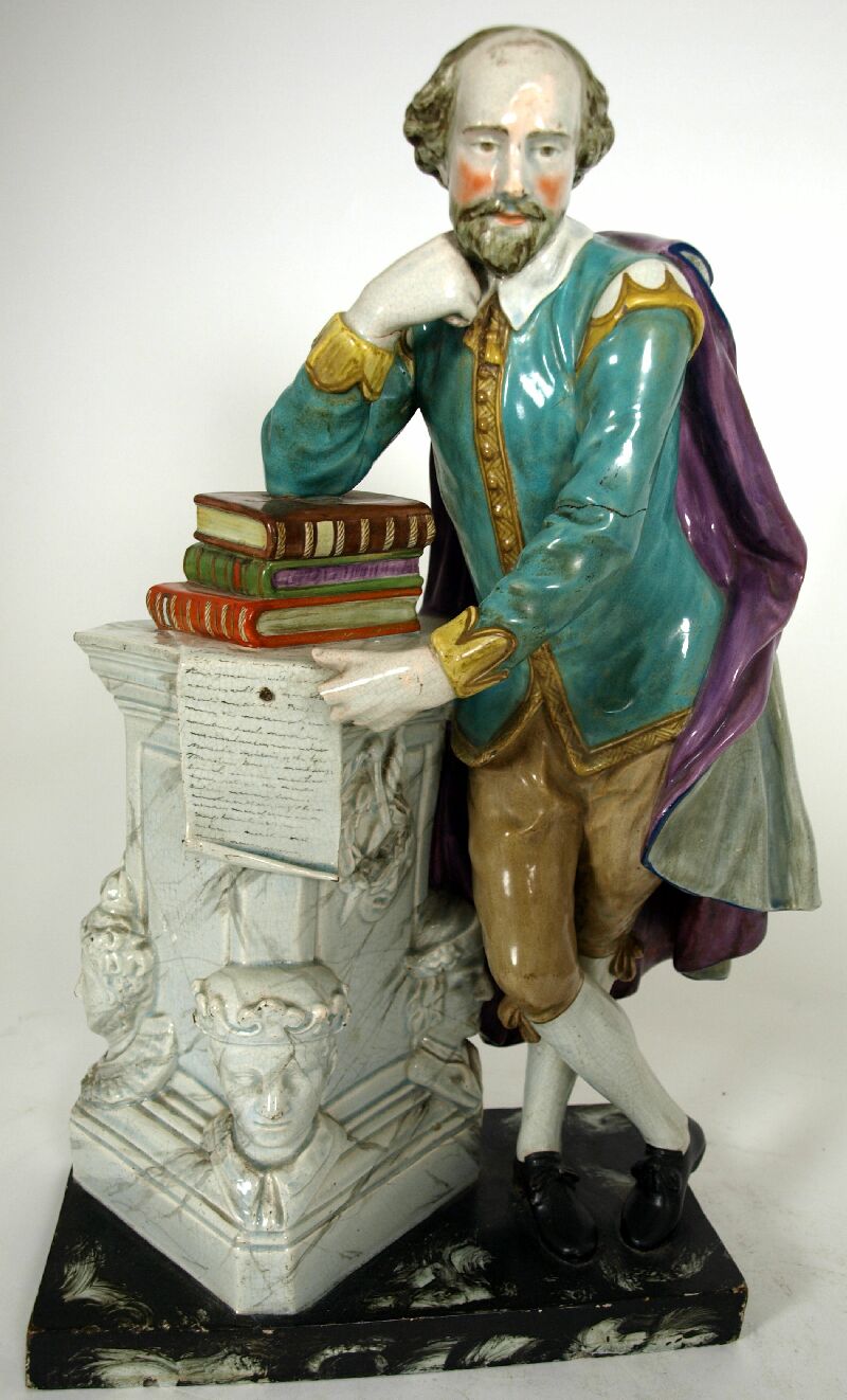 A large 19th century Derby style figure of Shakespeare