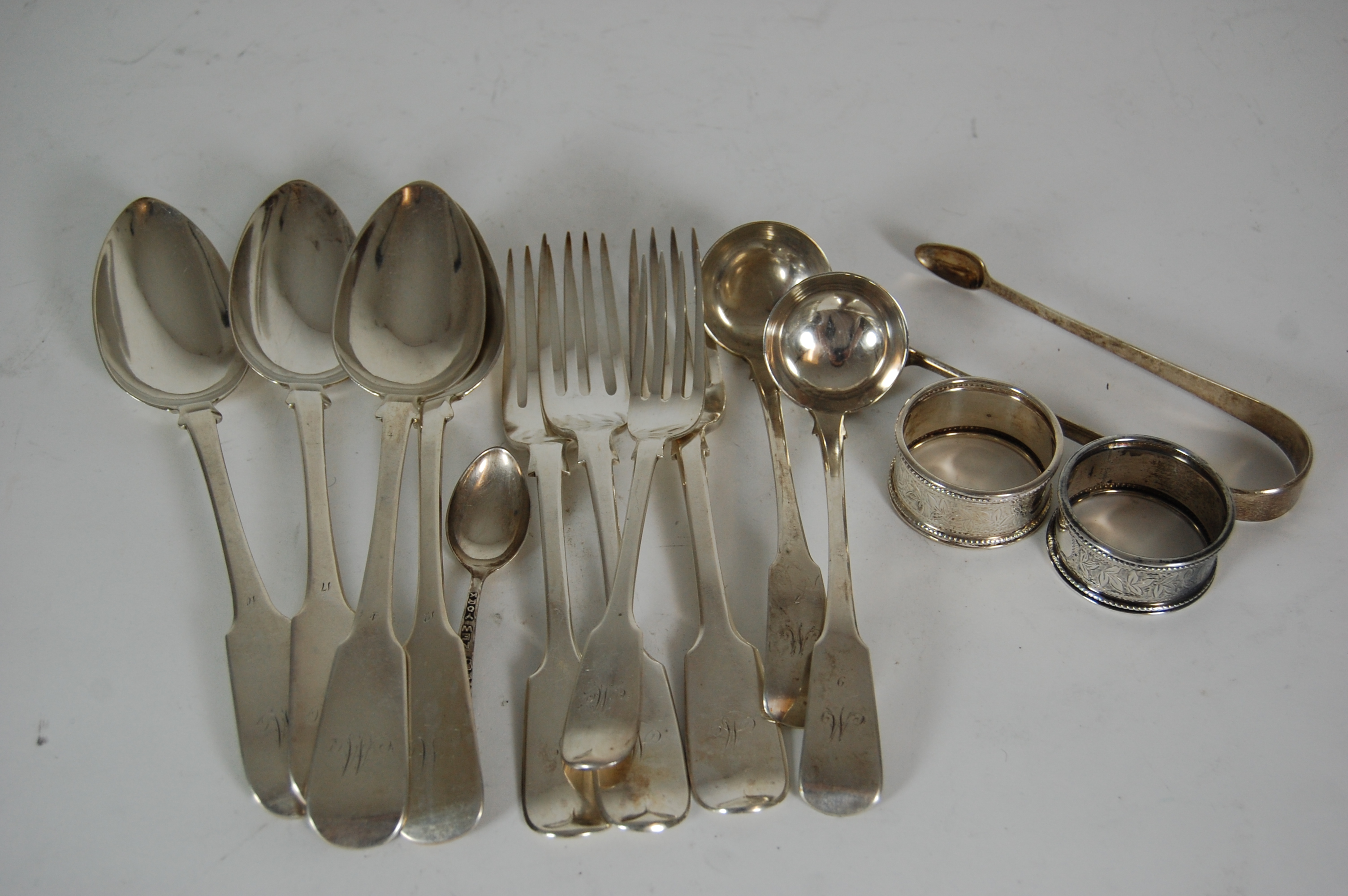 A small collection of silver