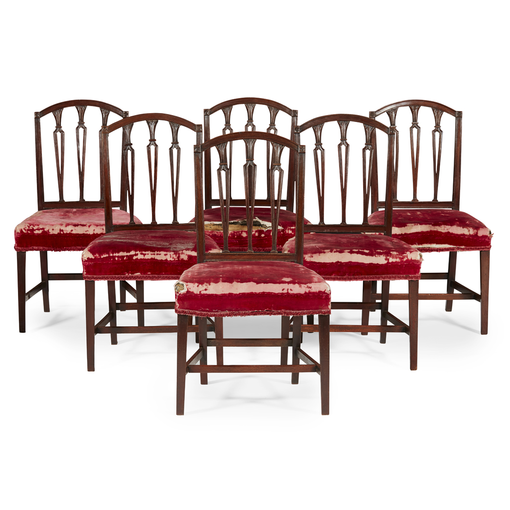 SET OF SIX GEORGE III MAHOGANY DINING CHAIRS