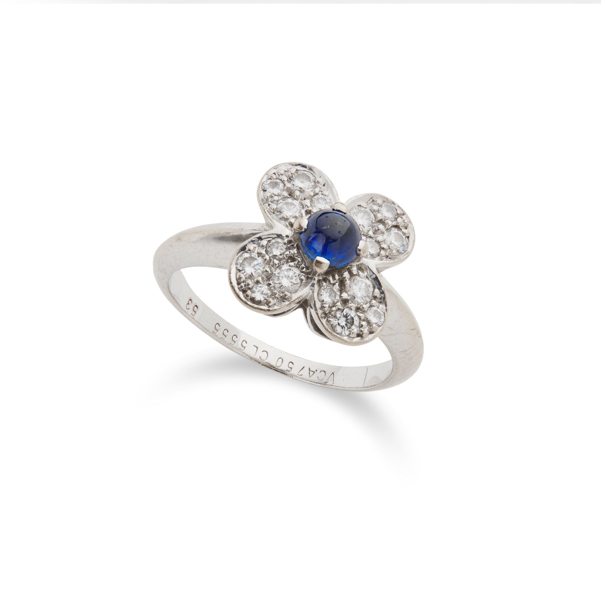 Van Cleef & Arpels: A sapphire and diamond flower ring