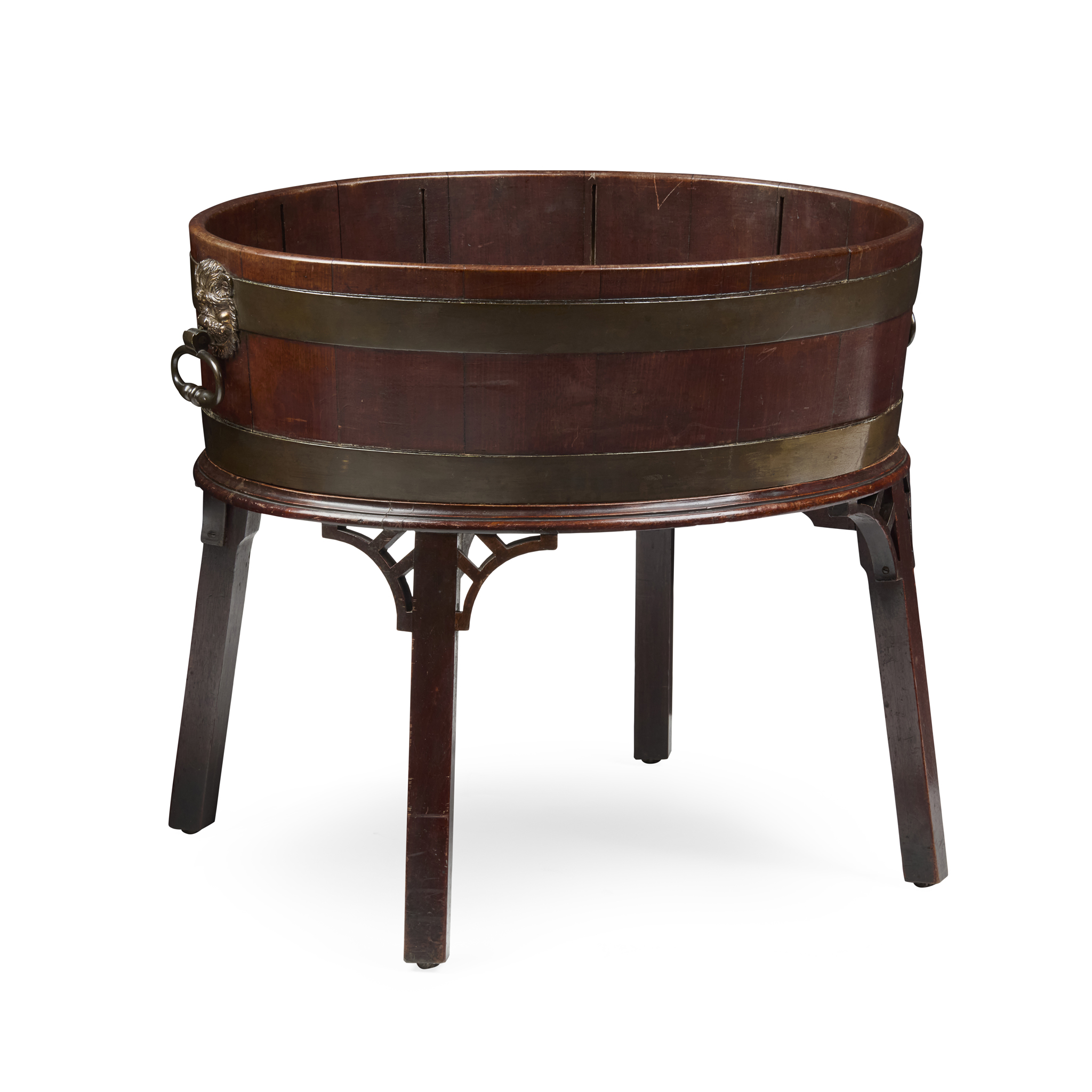 GEORGE III MAHOGANY OVAL WINE COOLER-ON-STAND, ATTRIBUTED TO GILLOWS