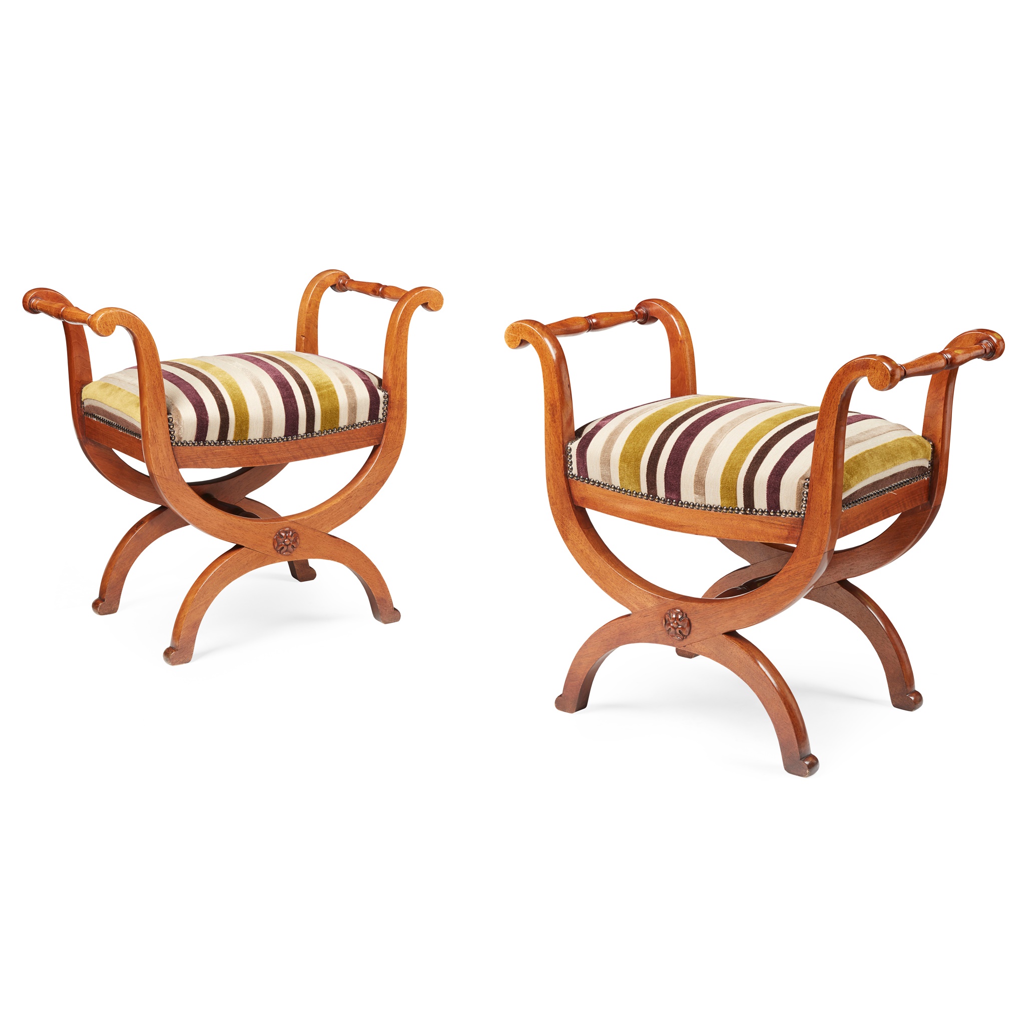 PAIR OF LOUIS PHILLIPE MAHOGANY WINDOW SEATS