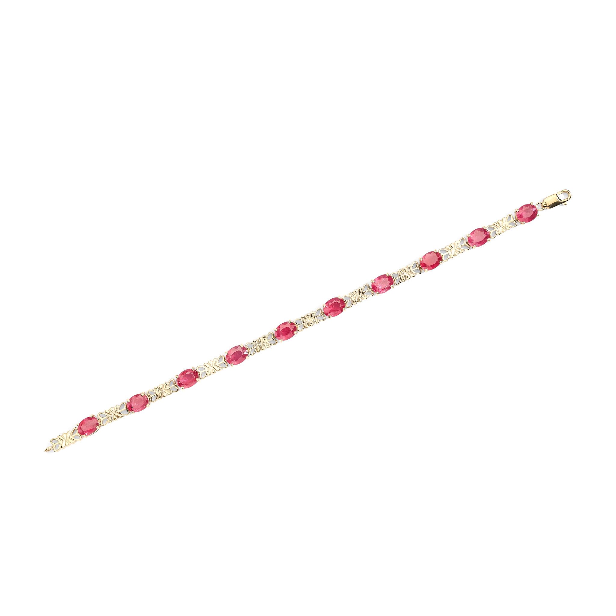 A 9ct gold ruby bracelet