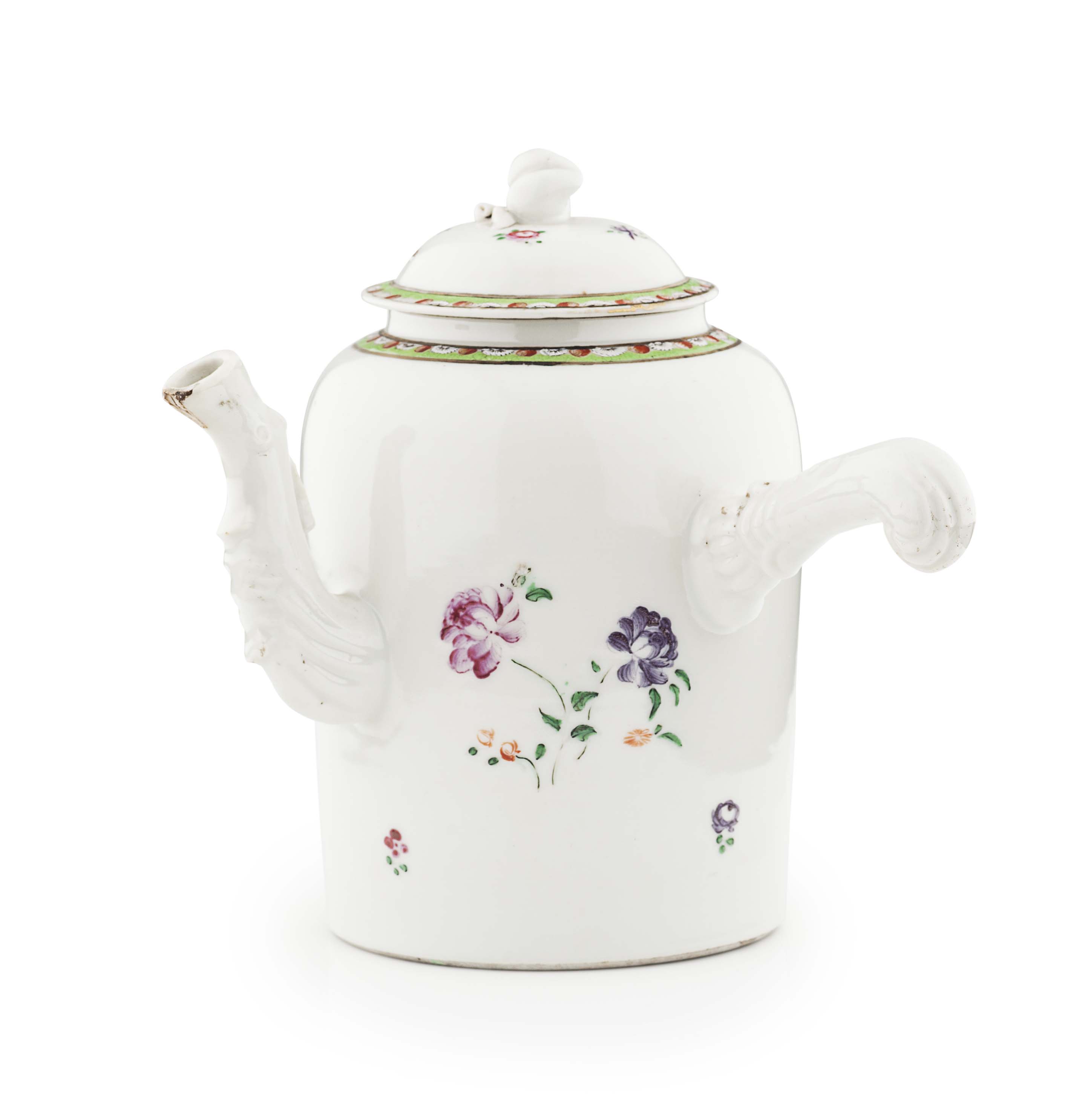 CHINESE EXPORT PORCELAIN CHOCOLATE POT