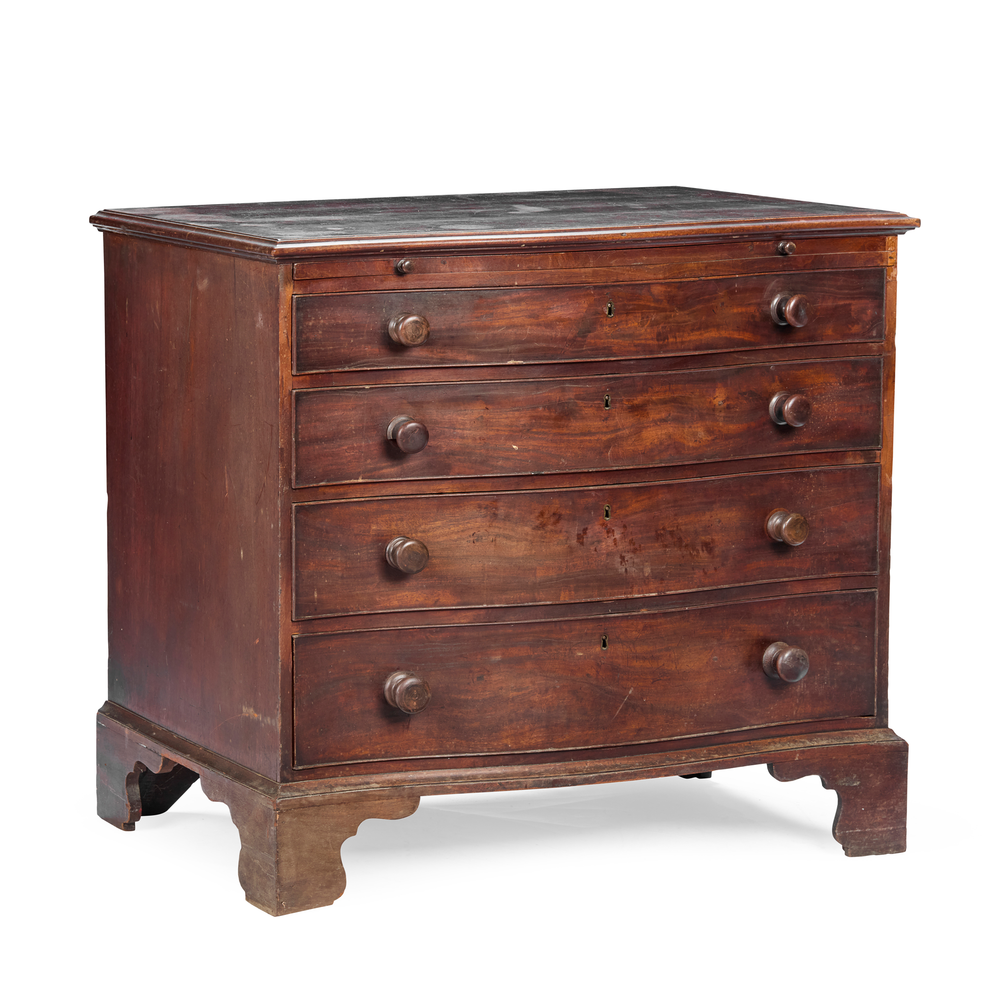 GEORGE III MAHOGANY SERPENTINE CHEST OF DRAWERS