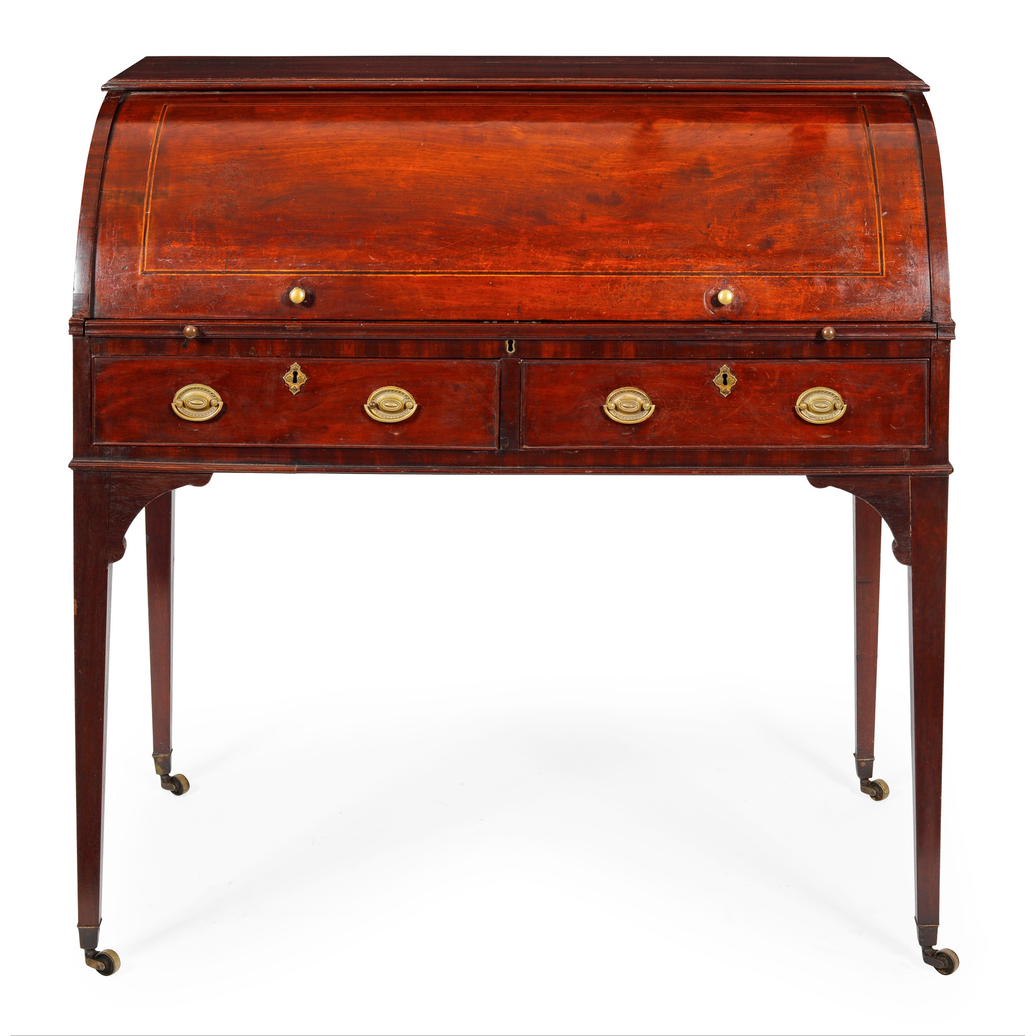 GEORGE III MAHOGANY ROLL TOP DESK