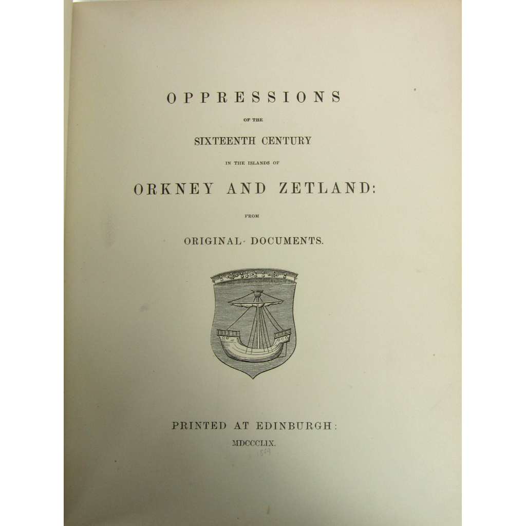 Past auction: Orkney Shetland Orkney law and history, books