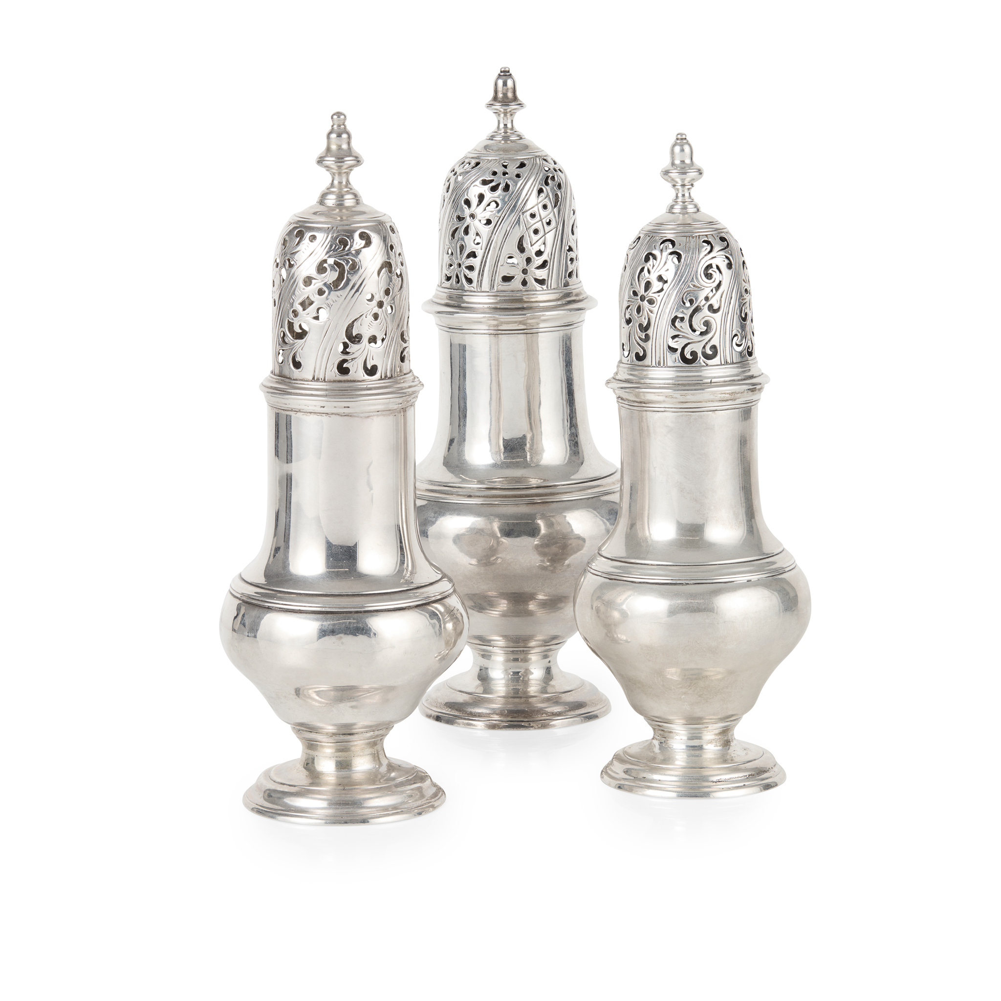 A MATCHED SUITE OF THREE GEORGE III CASTERS