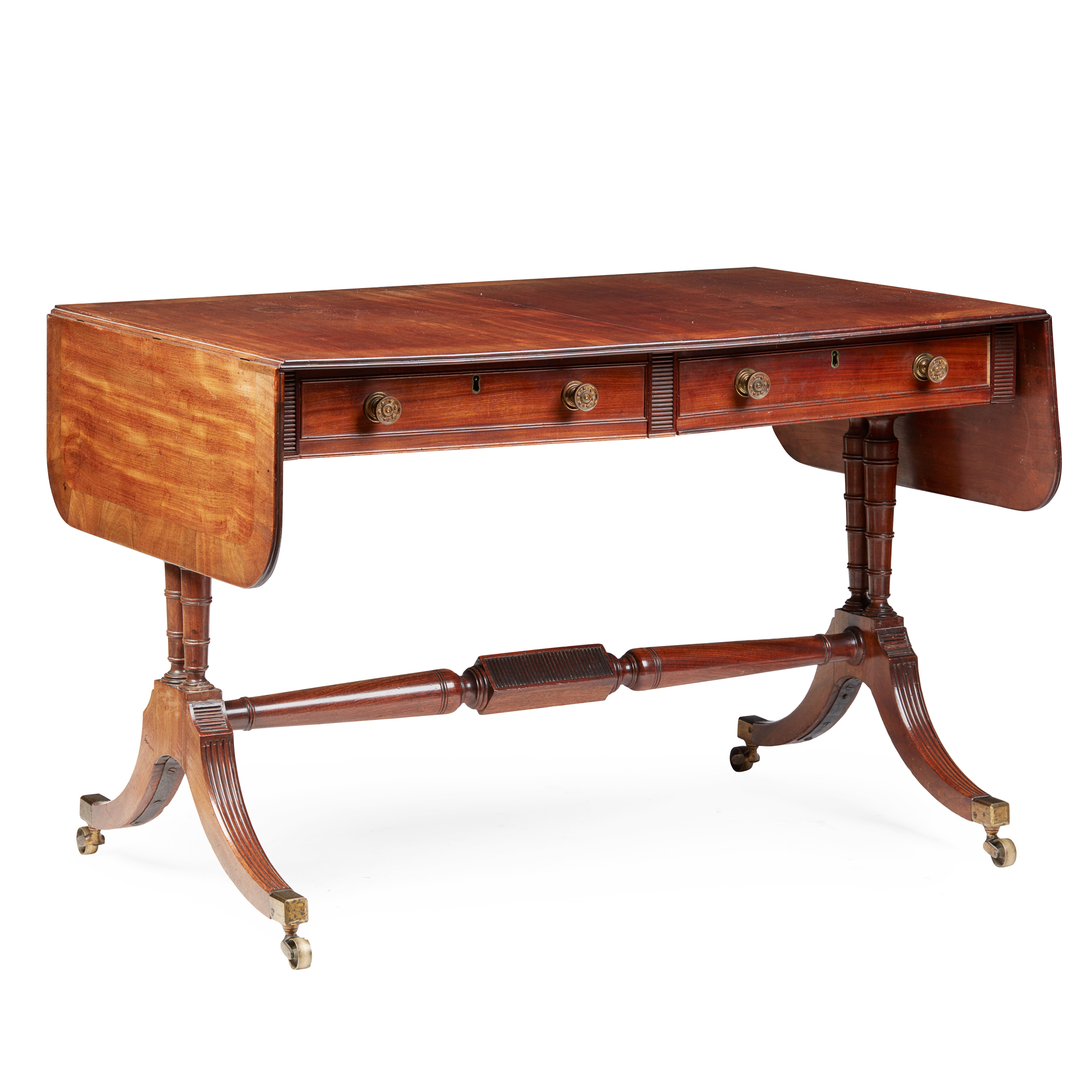 REGENCY MAHOGANY CROSSBANDED SOFA TABLE
