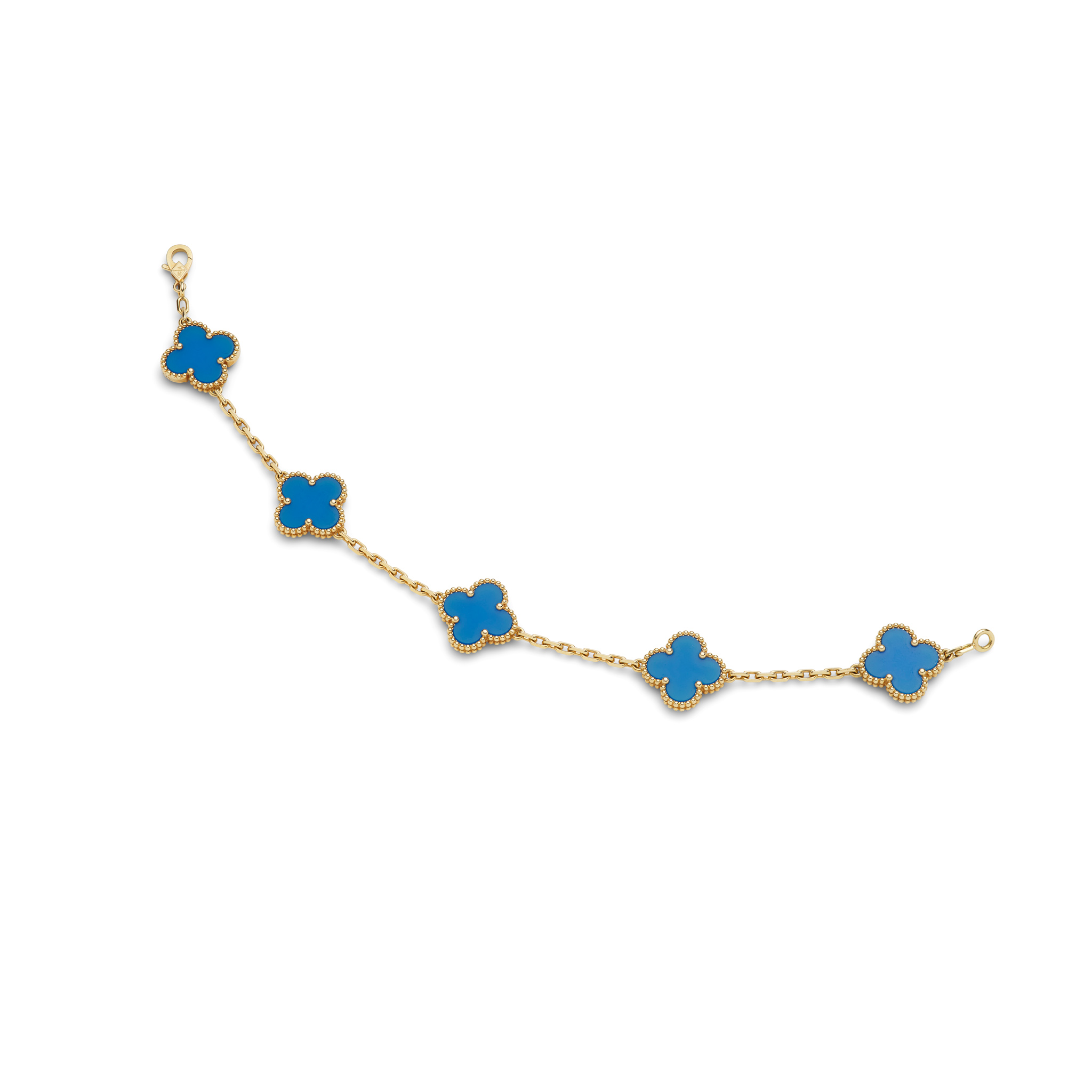 Van Cleef & Arpels: A blue agate "Vintage Alhambra" bracelet