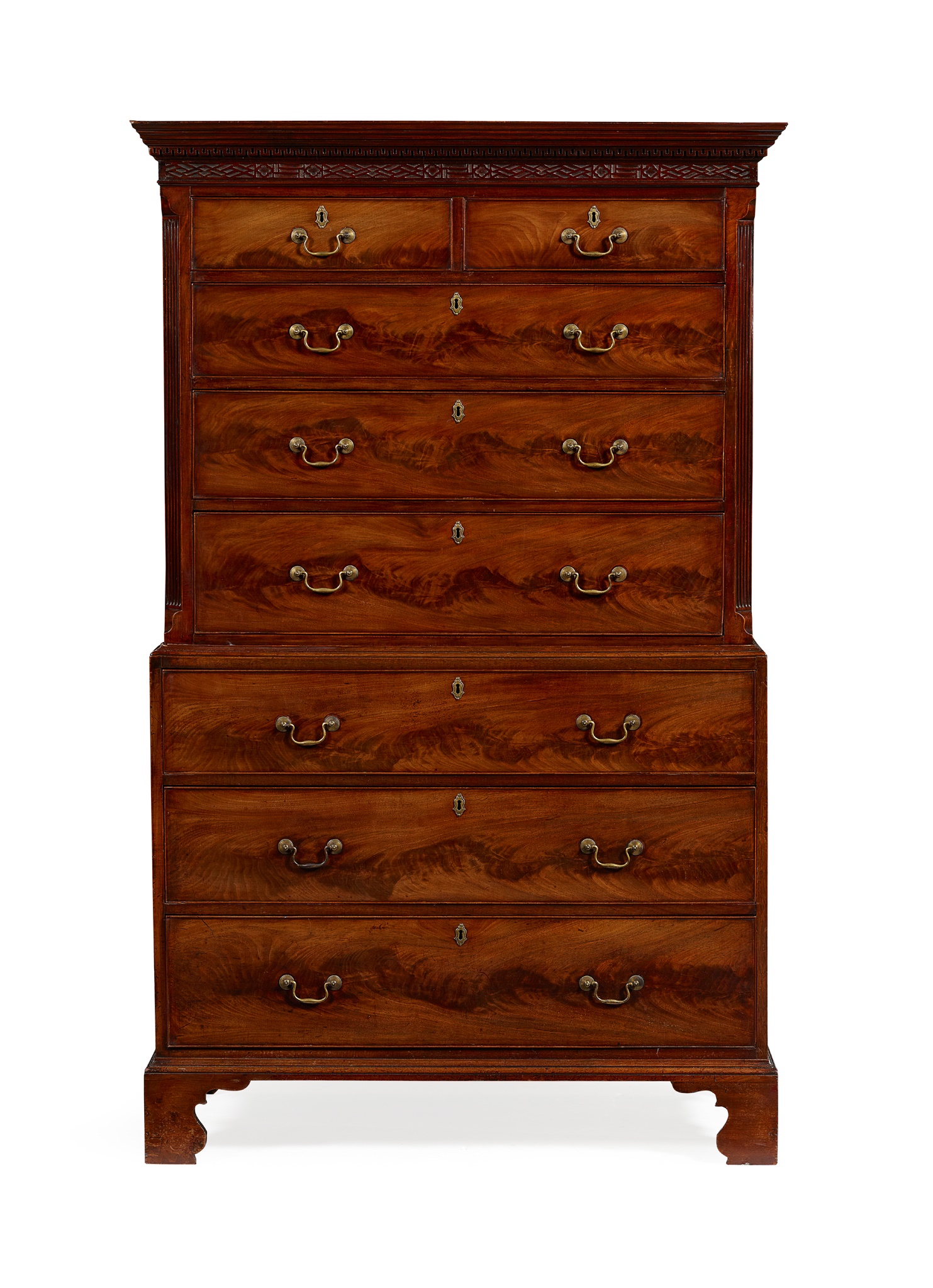 GEORGE III MAHOGANY CHEST-ON-CHEST