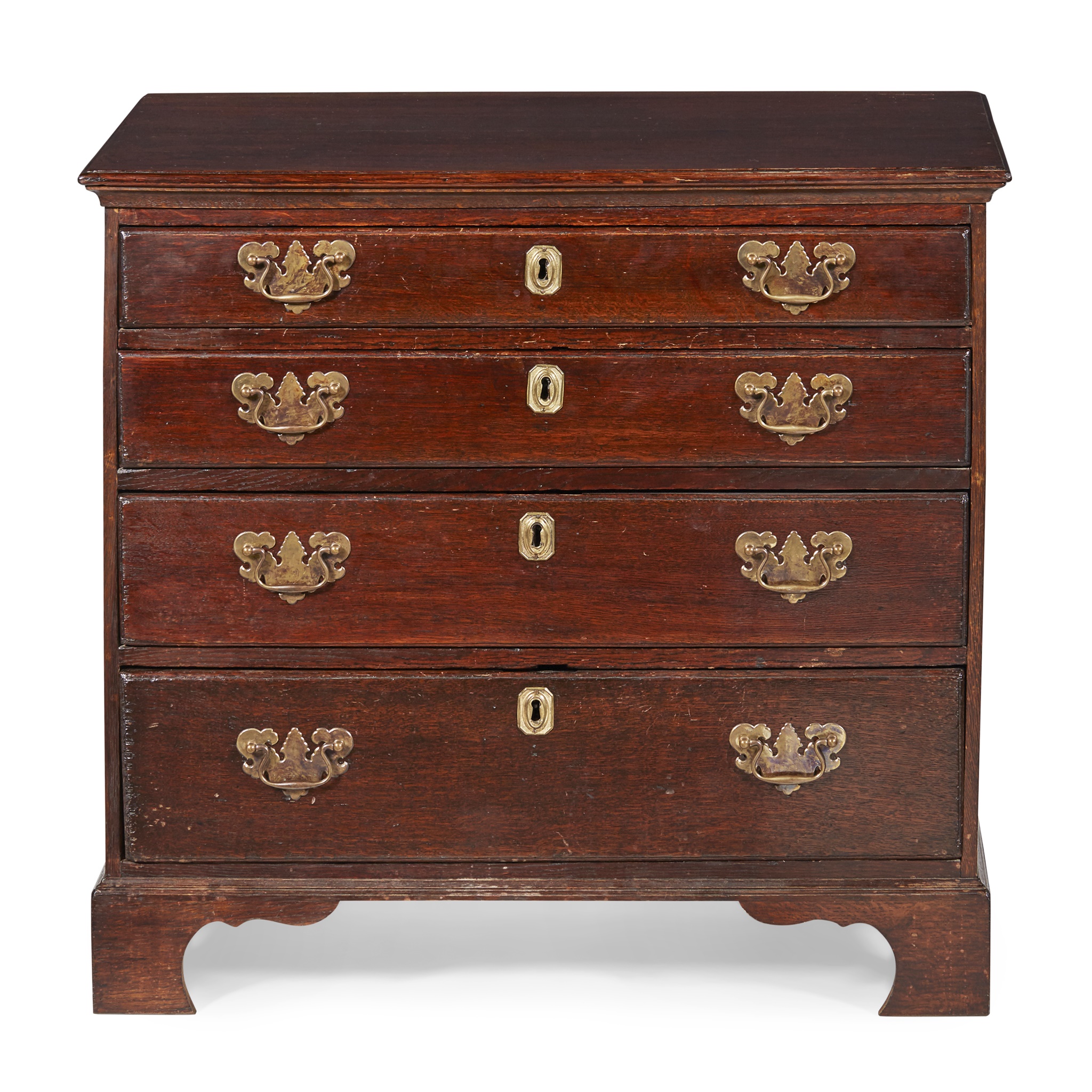 GEORGE III OAK CHEST OF DRAWERS