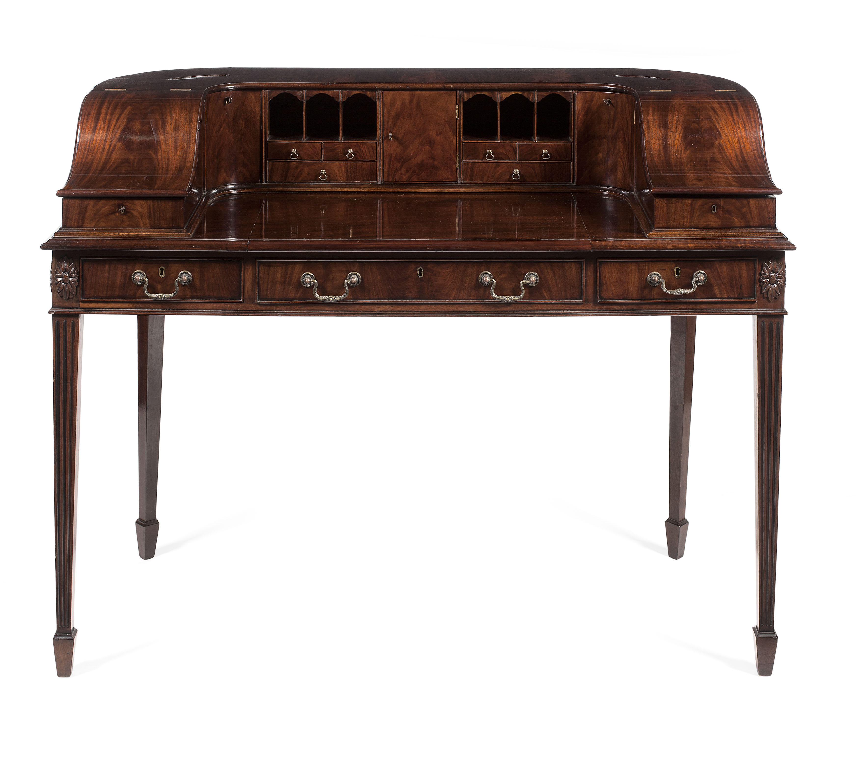 GEORGE III STYLE MAHOGANY CARLTON HOUSE DESK