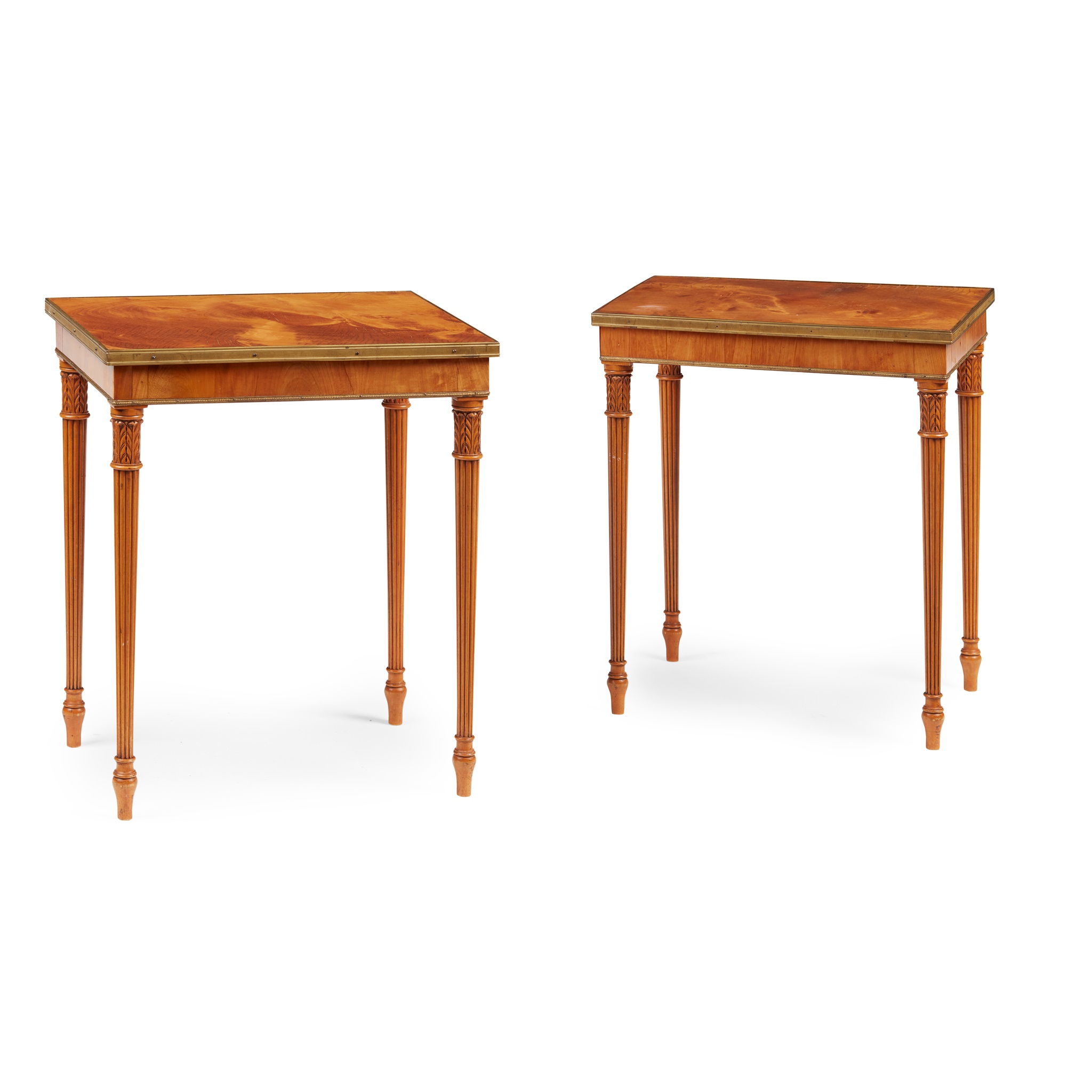 PAIR OF GEORGE III STYLE SATINWOOD OCCASIONAL TABLES