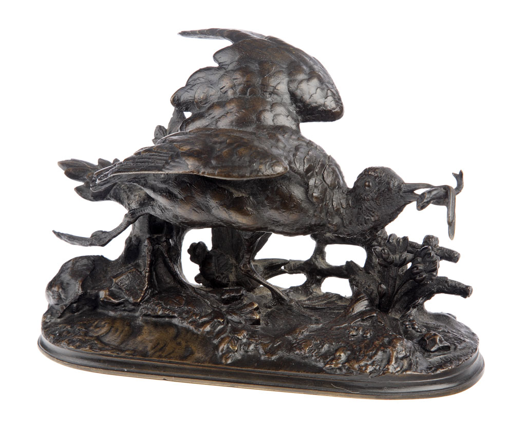 A late 19th century bronze of a reeve After Jules Moigniez (1835-94)