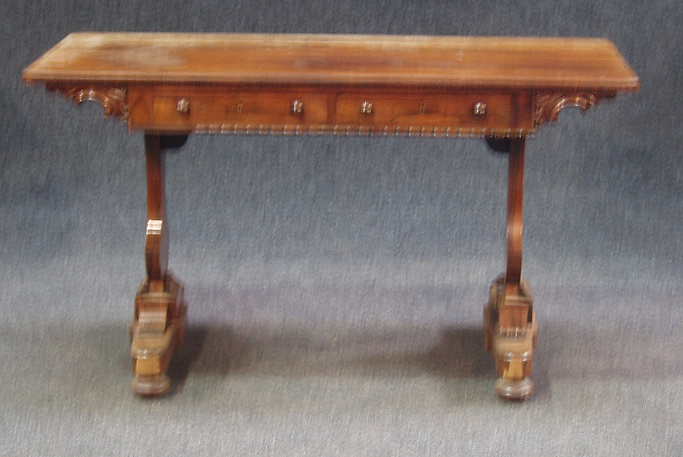 A William IV rosewood library table,