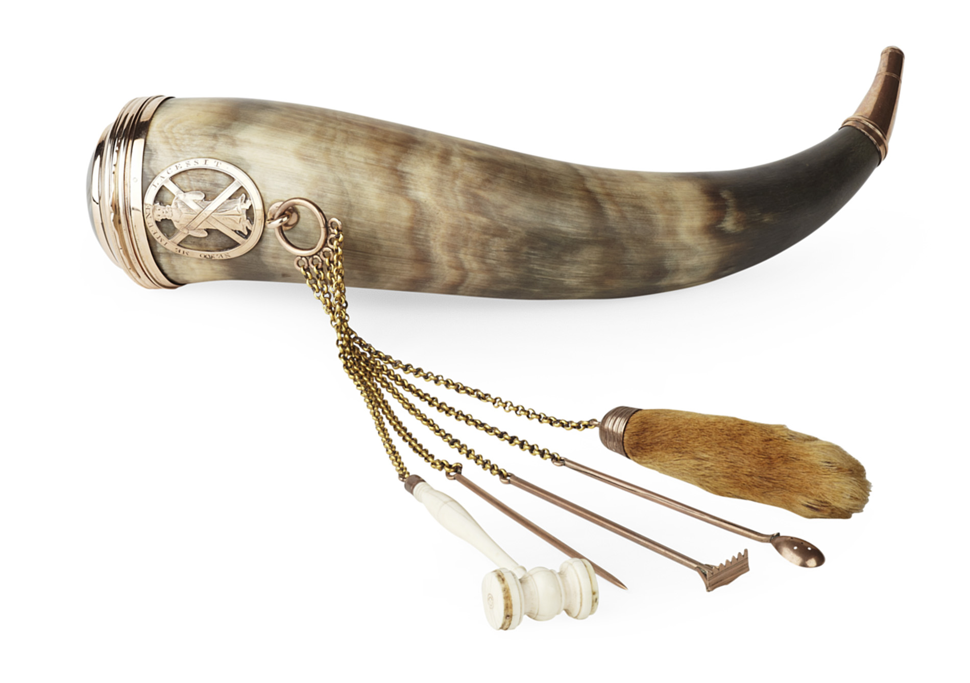 A rare Scottish gold mounted table snuff mull