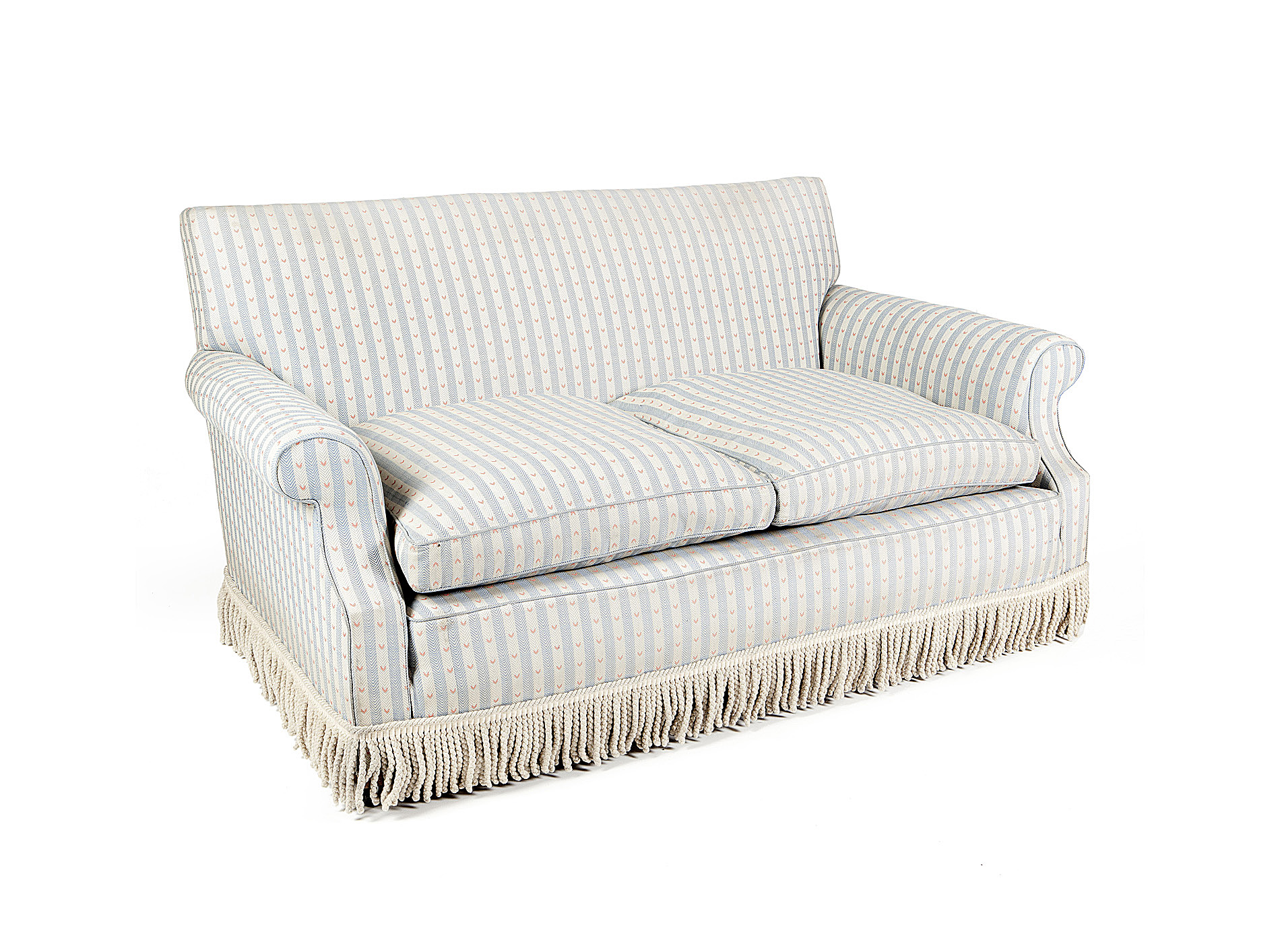 PAIR OF TWO-SEATER UPHOLSTERED SOFAS