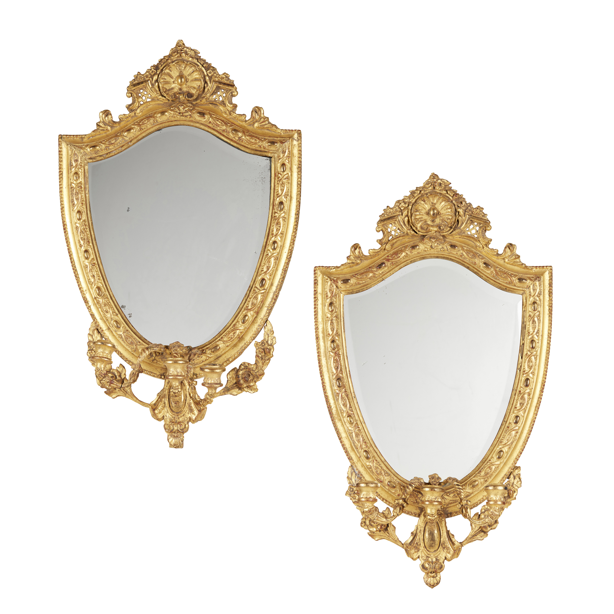 PAIR OF GEORGIAN GILTWOOD GIRONDOLE MIRRORS