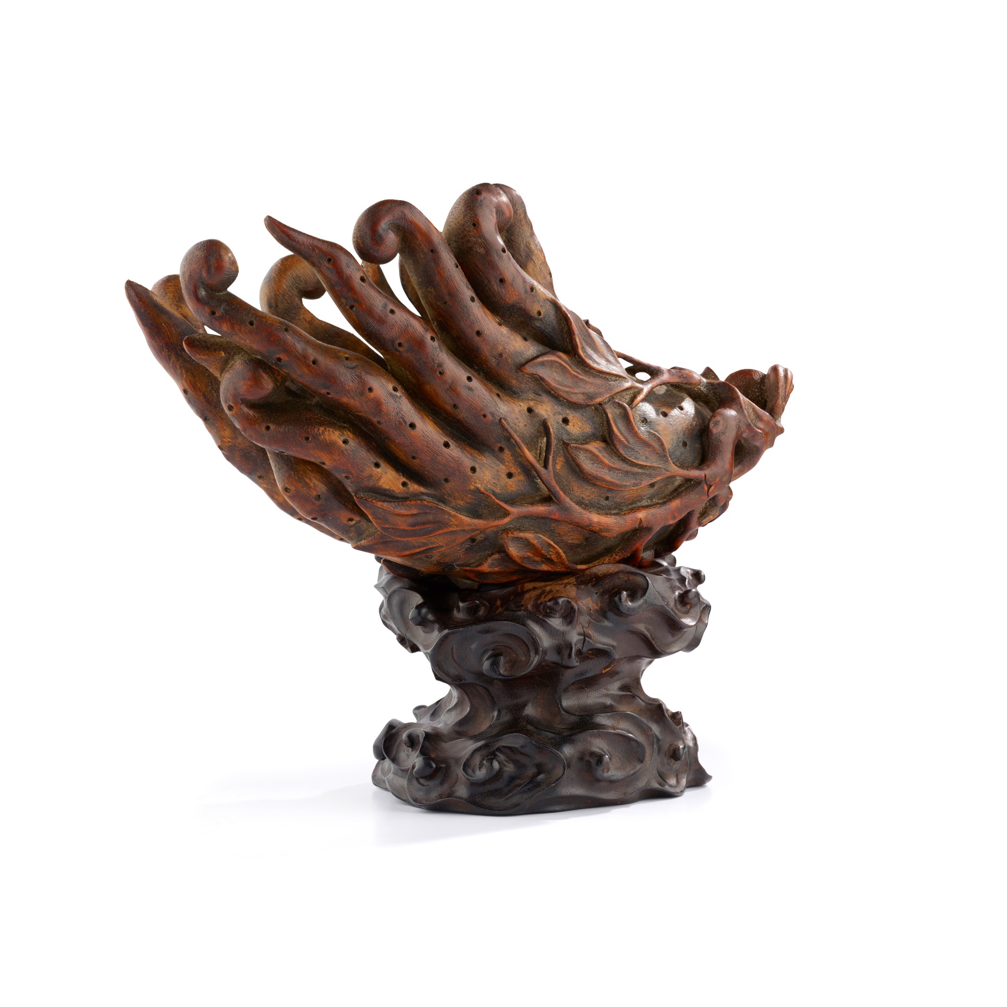 BAMBOO-ROOT CARVING OF A FINGER CITRON