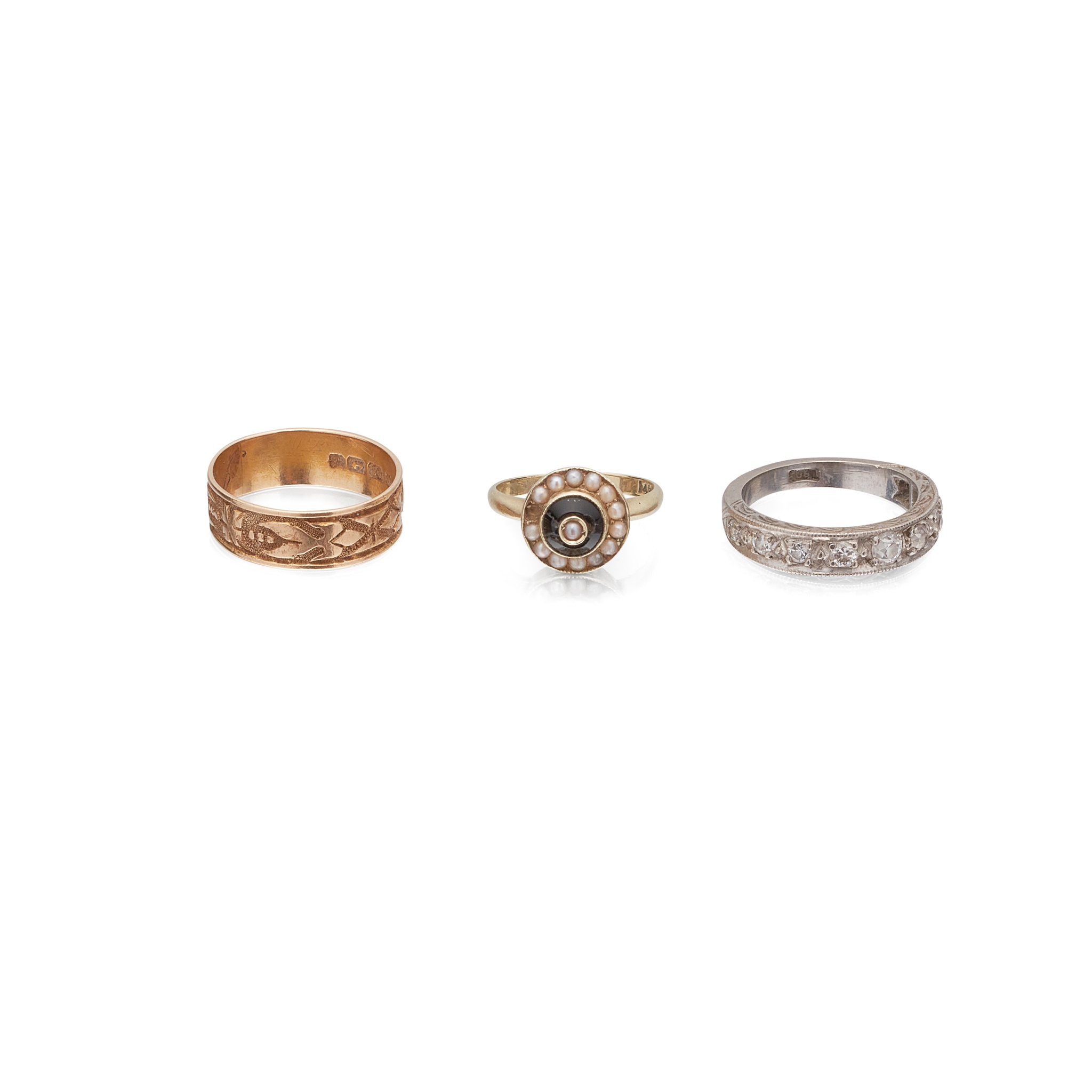 Three gem set rings