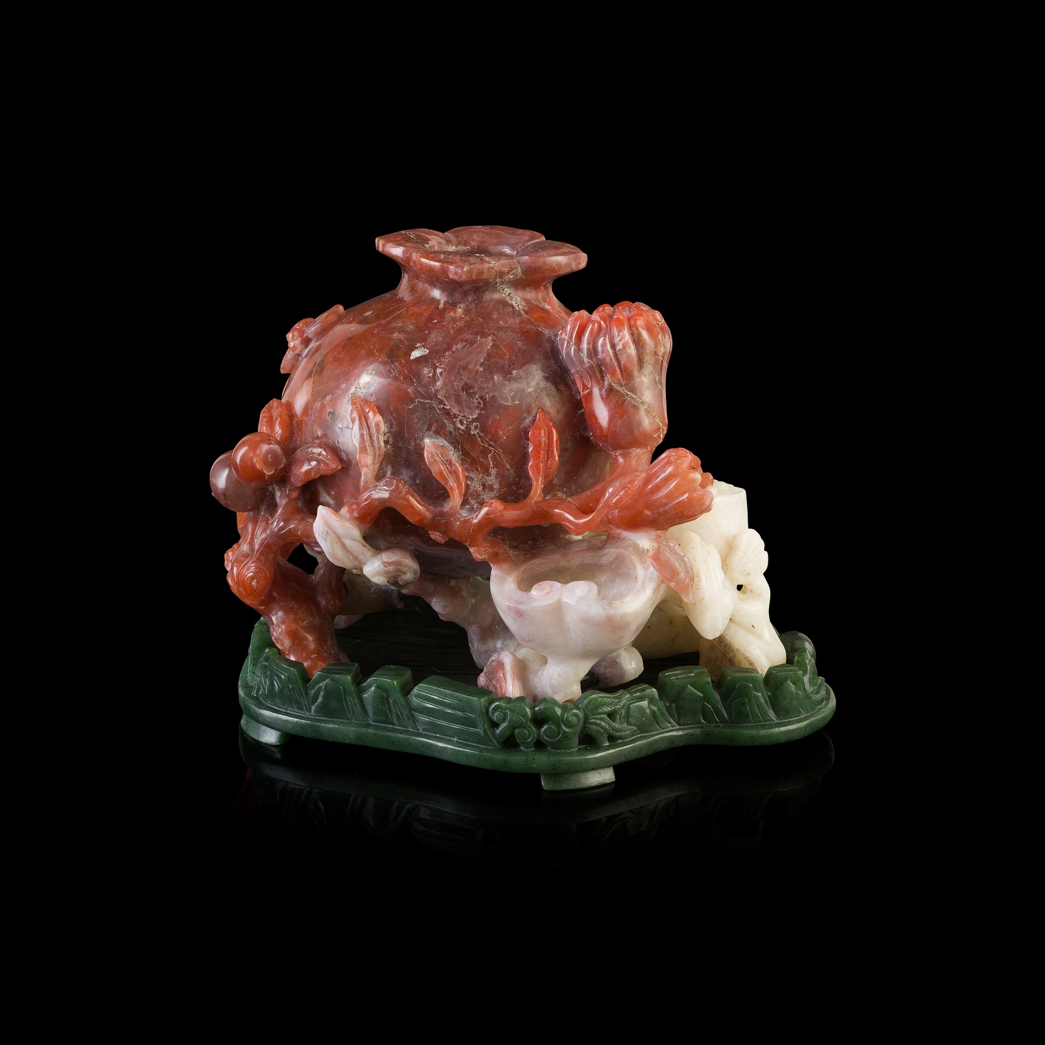 CARNELIAN CARVING OF A POMEGRANATE