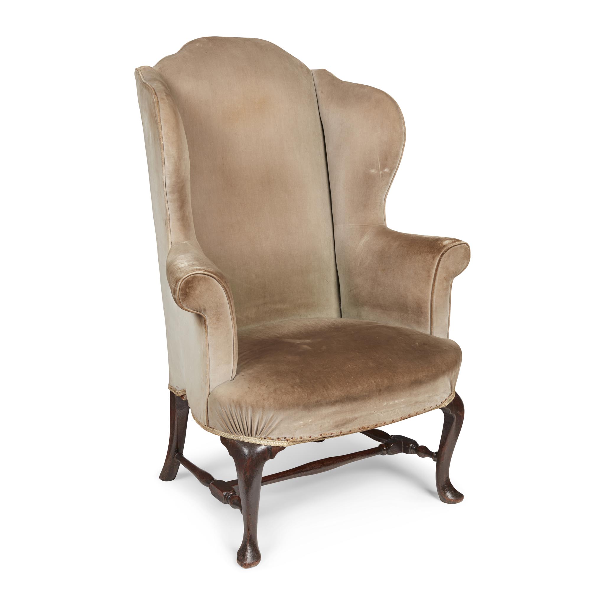 GEORGE I MAHOGANY WING ARMCHAIR