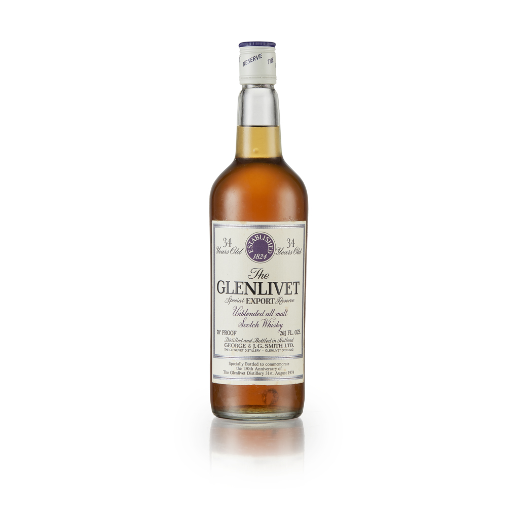 GLENLIVET 34 YEAR OLD SPECIAL EXPORT 150TH ANNIVERSARY