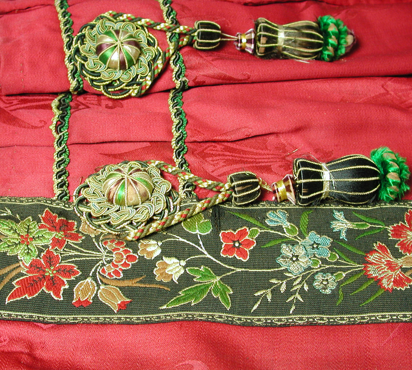 A pair of 19th century woven curtains