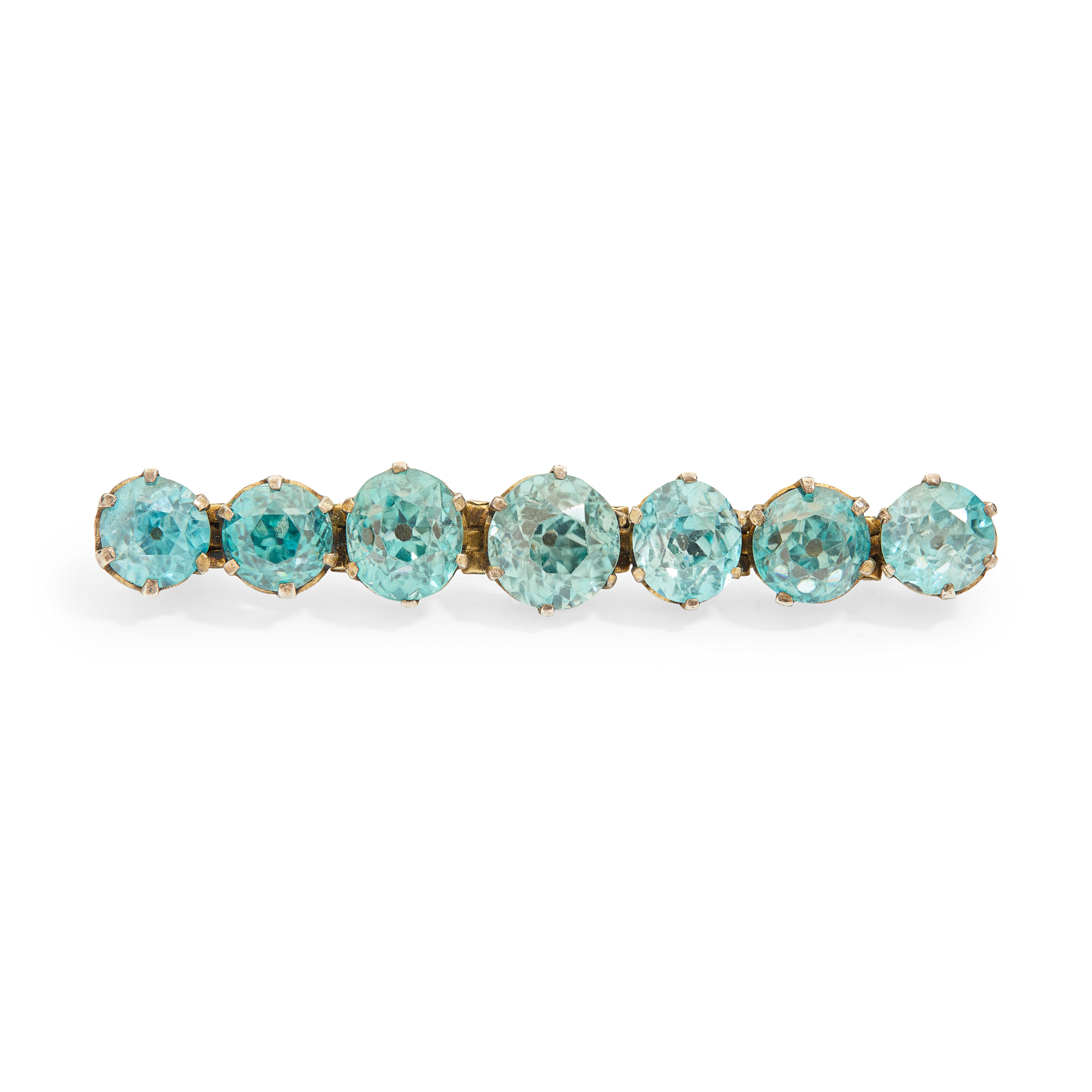A zircon seven-stone bar brooch