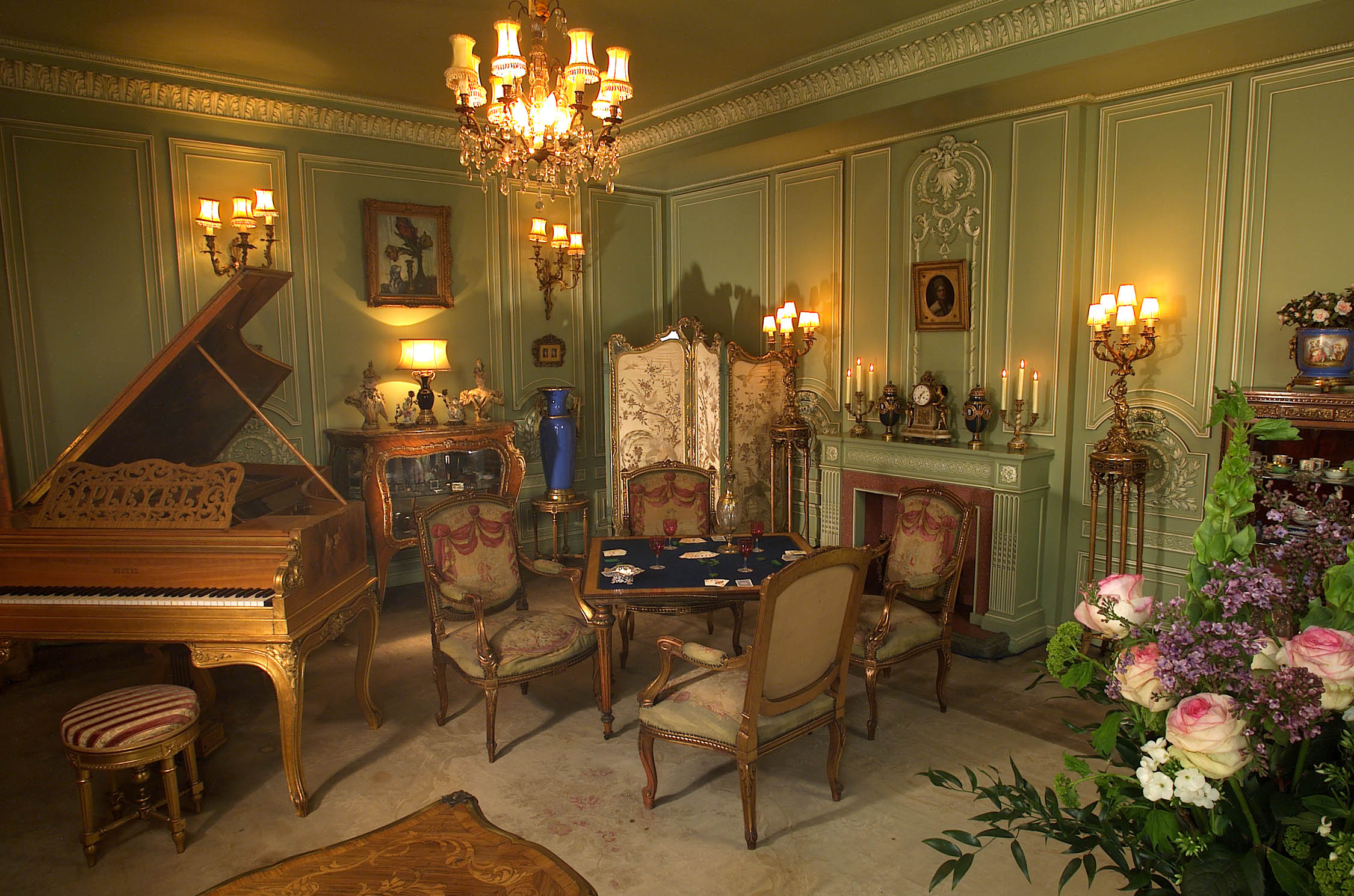 A Pleyel boudoir grand piano,