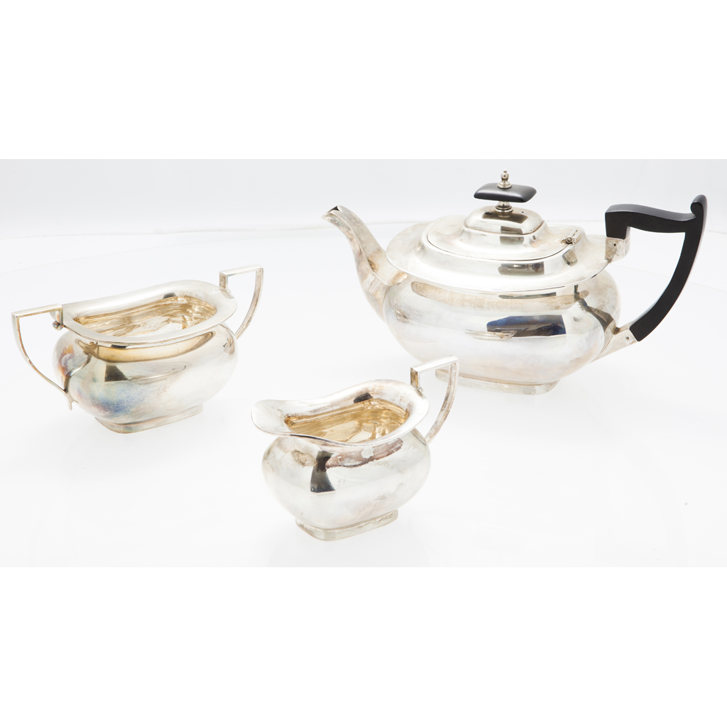 A three piece tea service