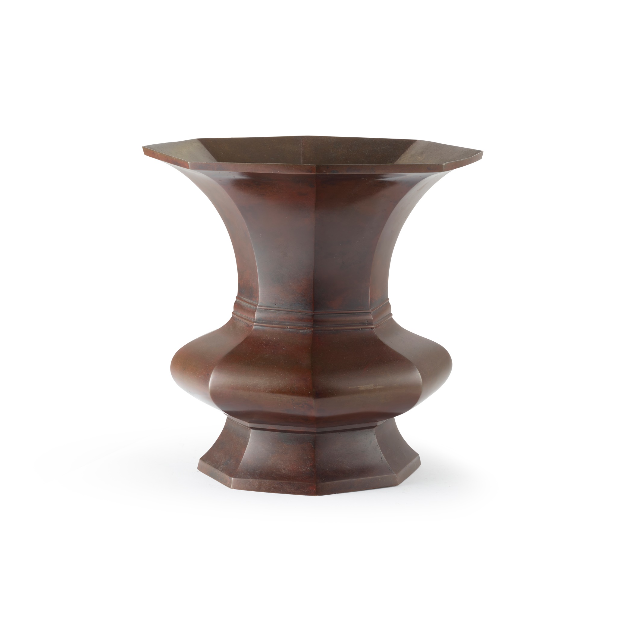BRONZE HEXAGONAL VASE