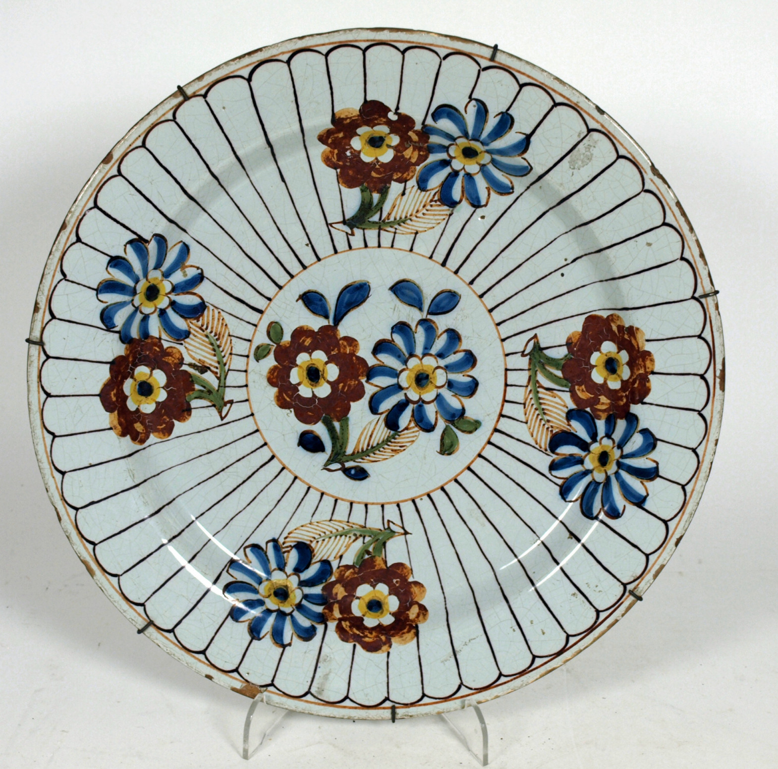 SIR WALTER SCOTT INTEREST POLYCHROME DELFT PLATE