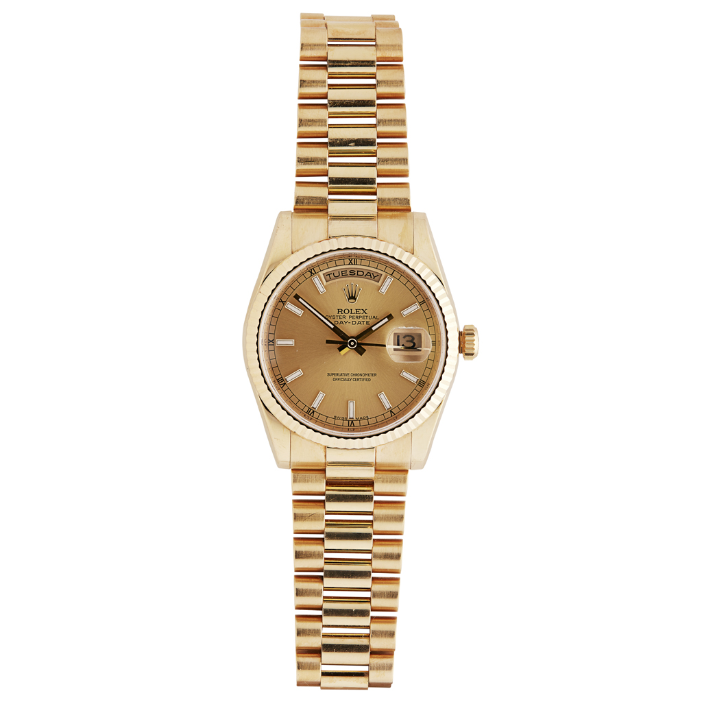 ROLEX - A gentleman's 18ct gold wrist watch