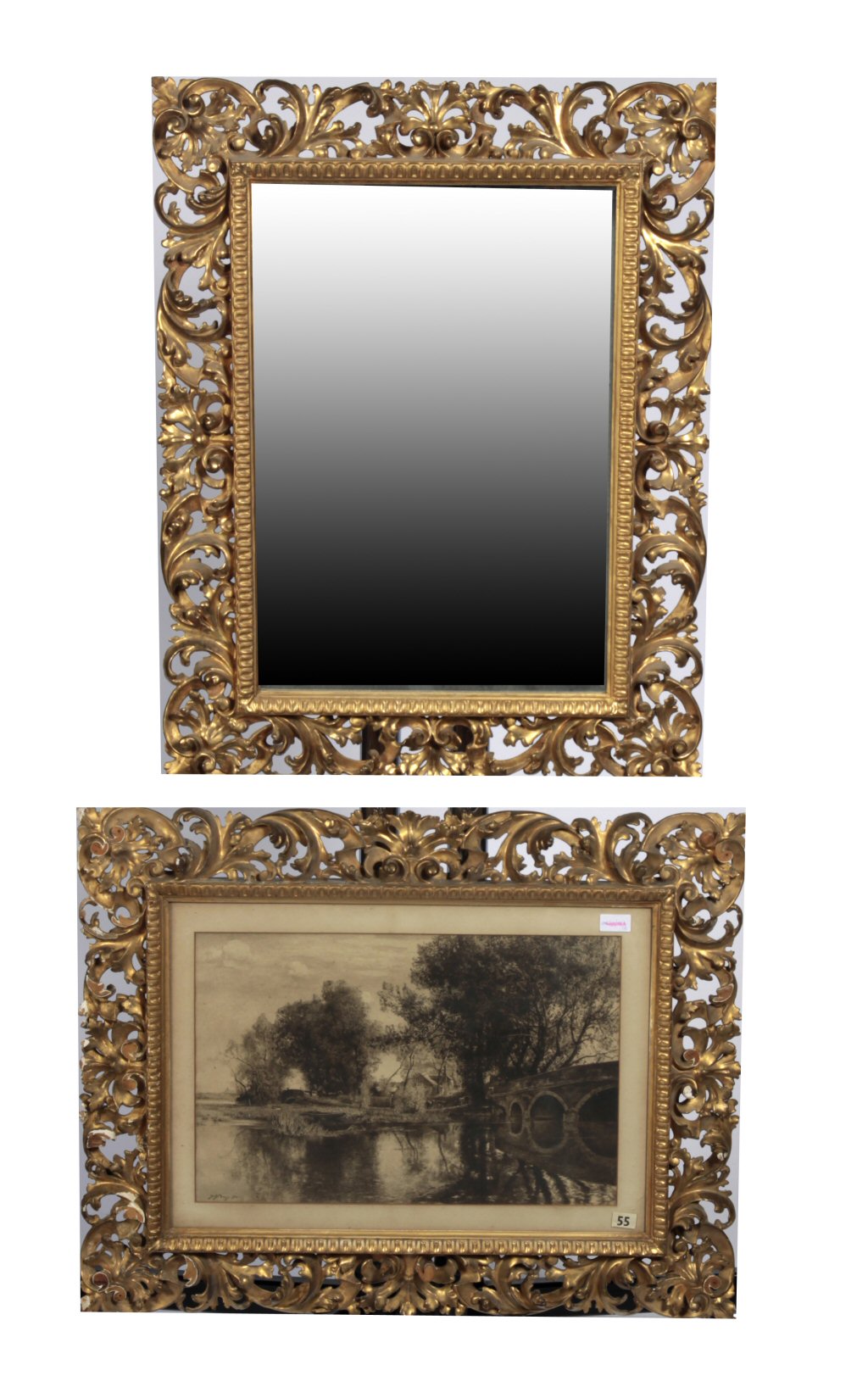 A pair of Florentine giltwood frames