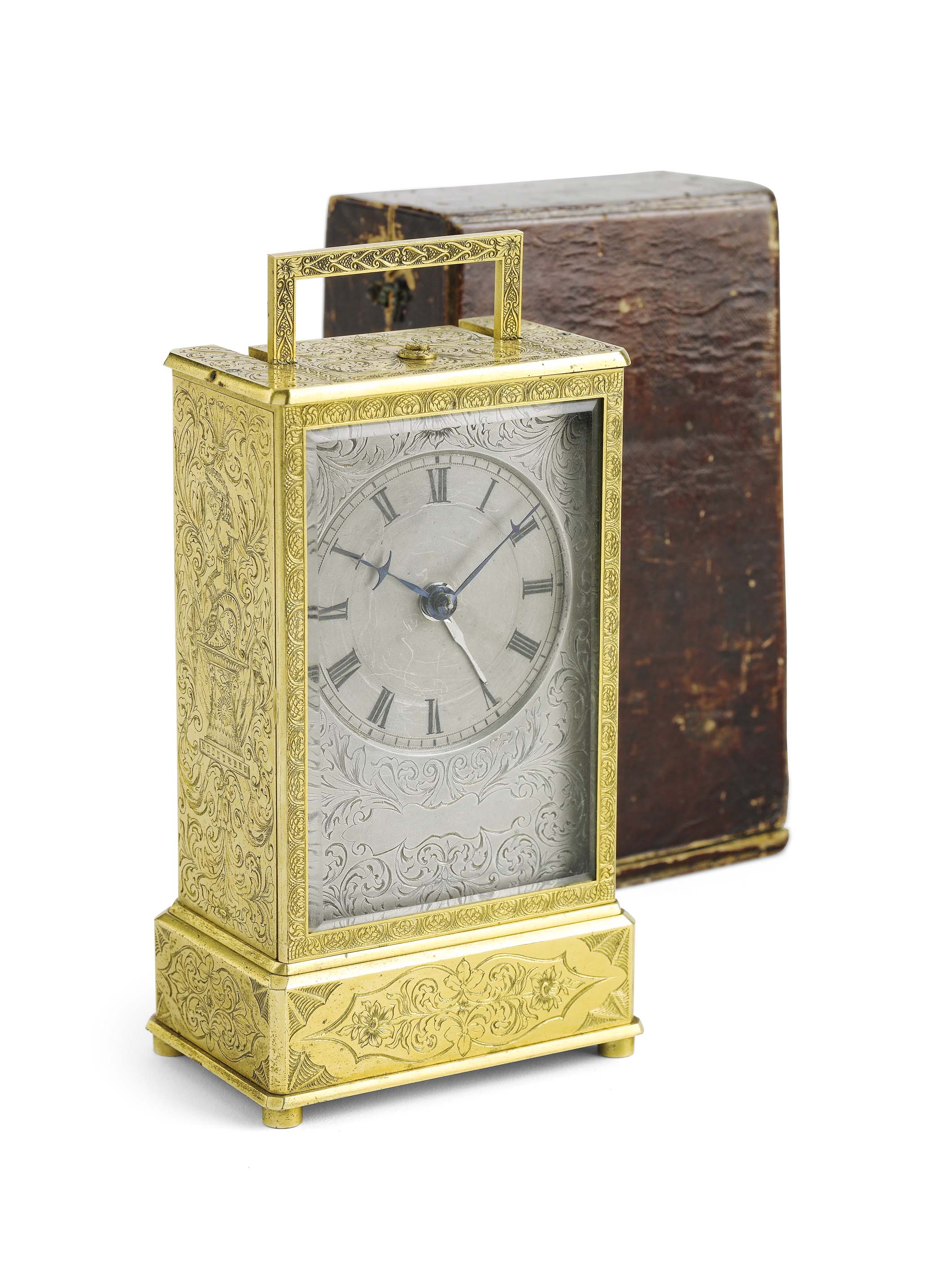 AUSTRIAN GRAND-SONNERIE BRASS GORGE CASED CARRIAGE CLOCK