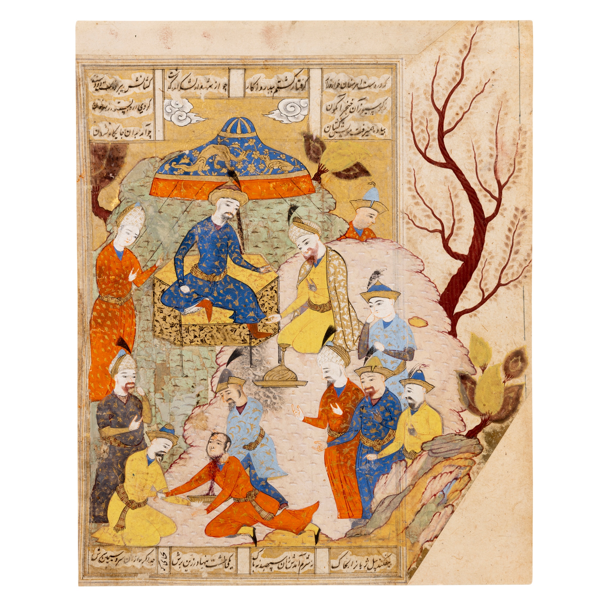 AN ILLUSTRATED FOLIO FROM A SAFAVID MANUSCRIPT OF FIRDAUSI’S SHAHNAMA DEPICTING THE MURDER OF SIYAVASH