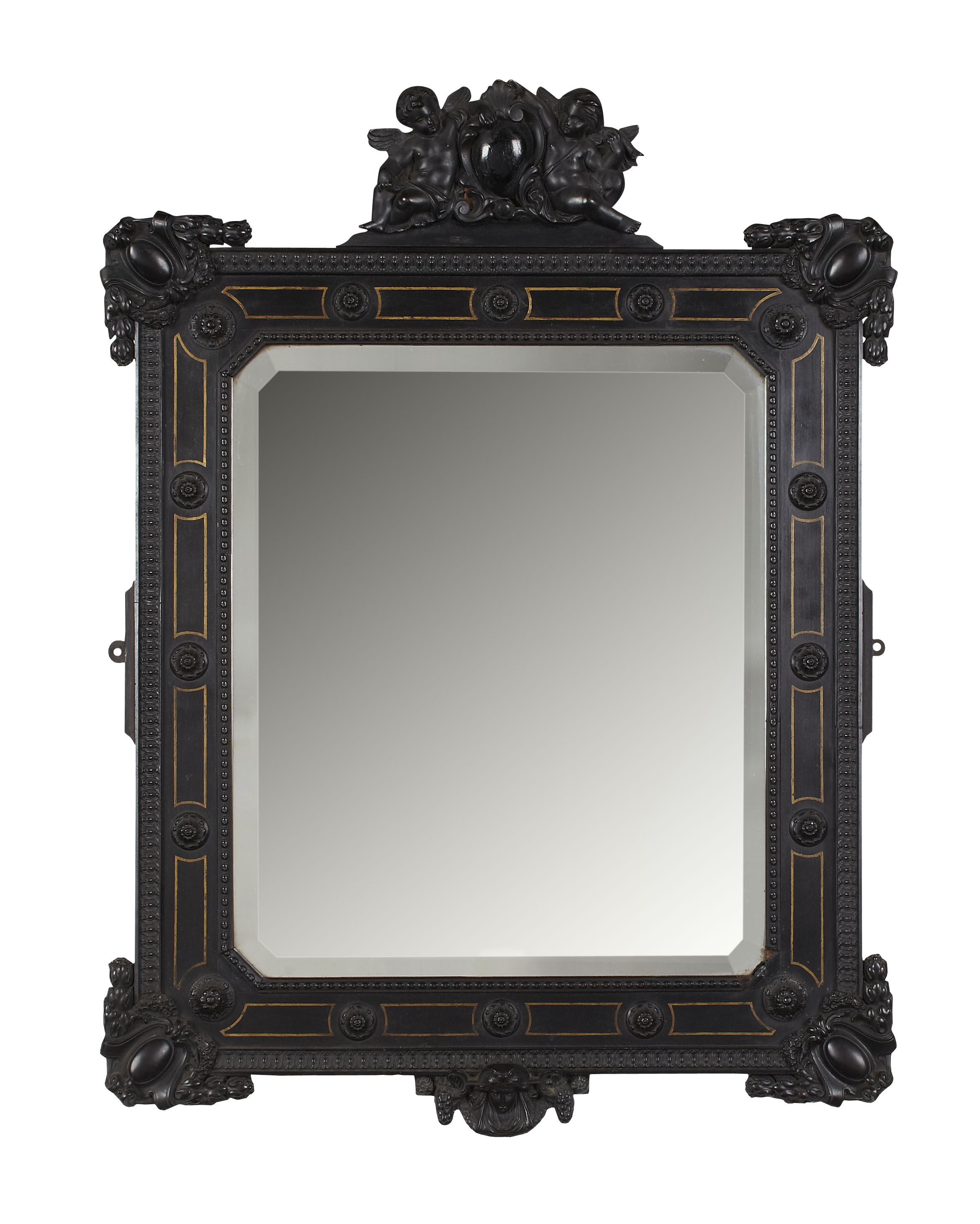 BAROQUE STYLE EBONISED MIRROR