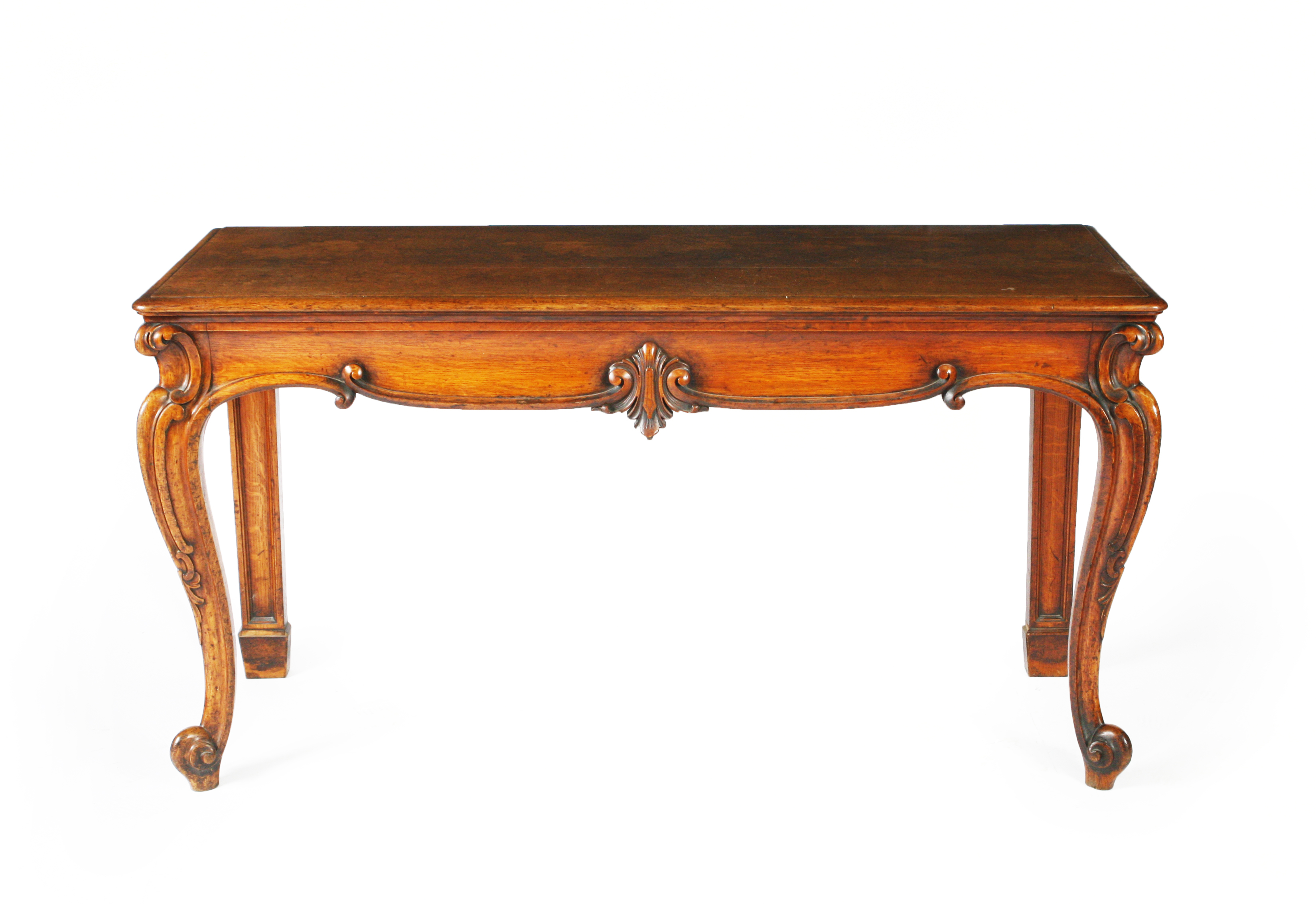 VICTORIAN CARVED OAK CONSOLE TABLE