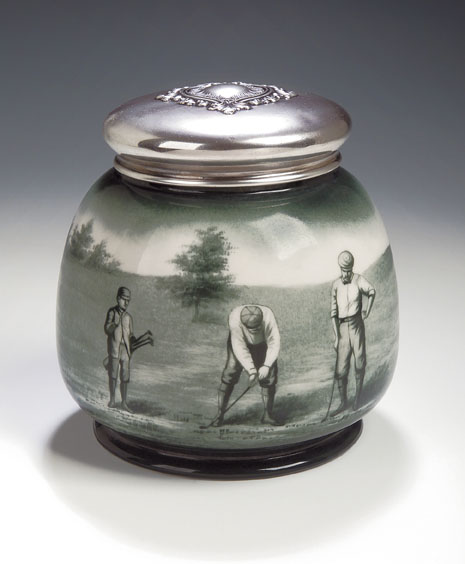 A Lenox pottery tobacco humidor,