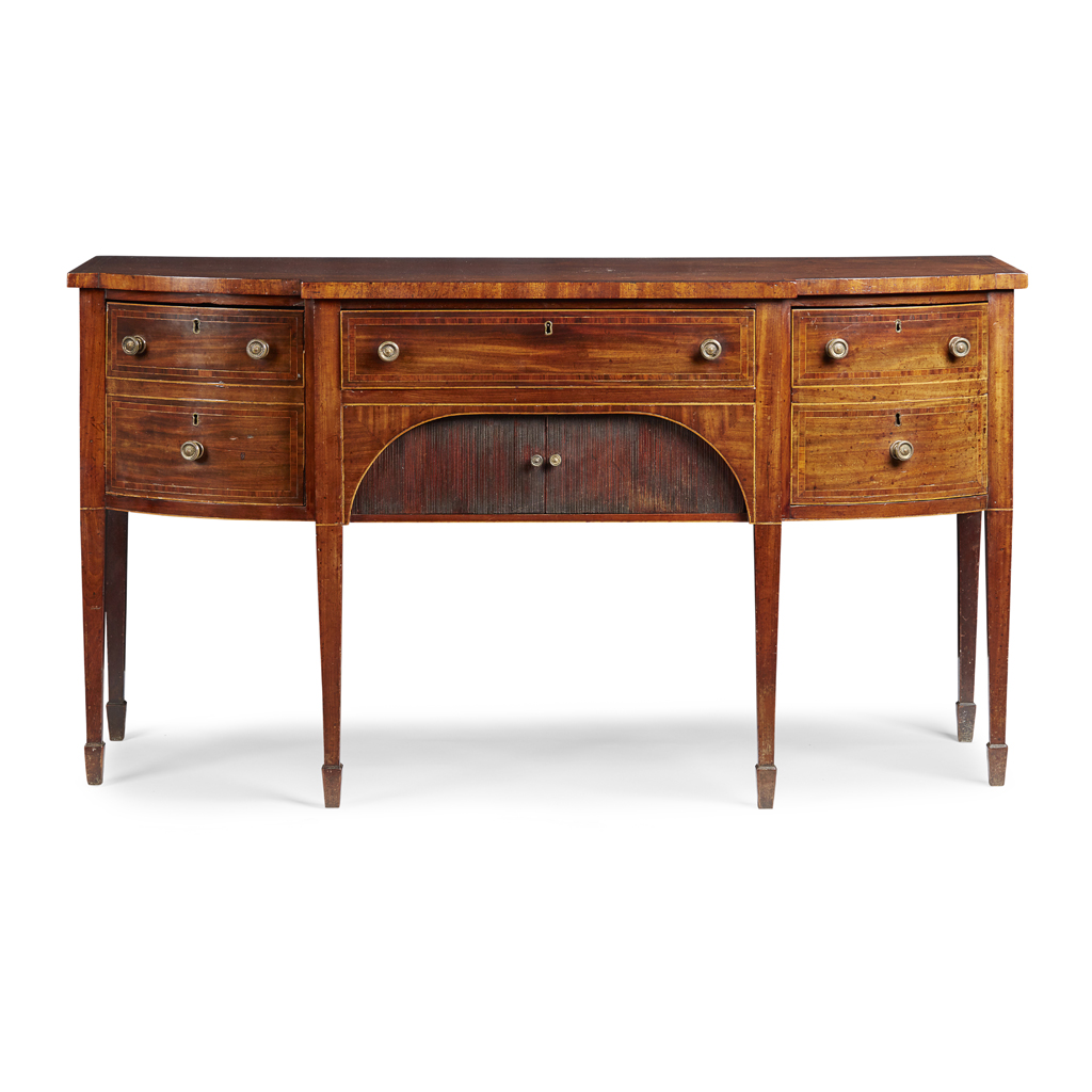 GEORGE III MAHOGANY AND KINGWOOD SIDEBOARD