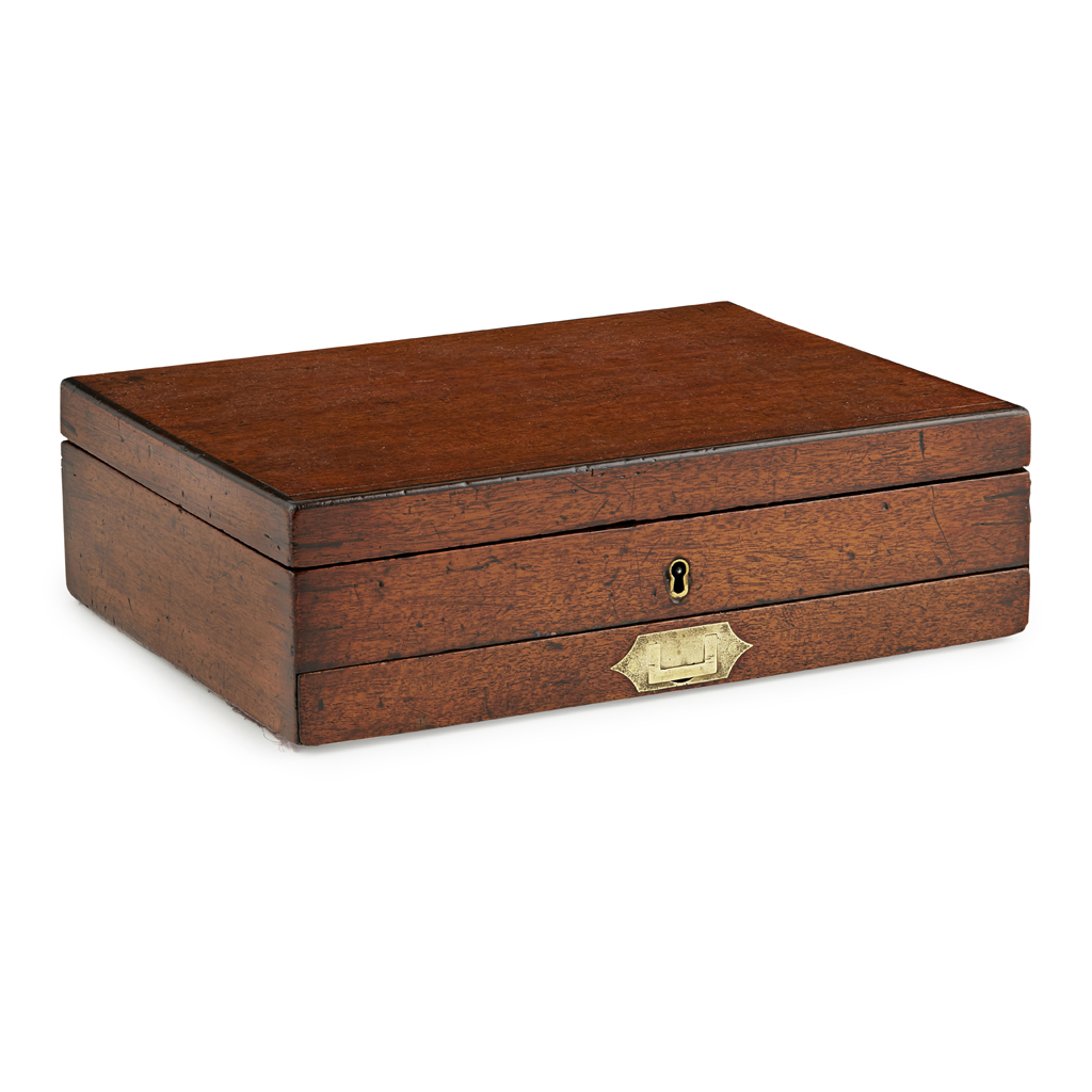 MAHOGANY PAINT BOX, J. NEWMAN'S MANUFACTORY, LONDON