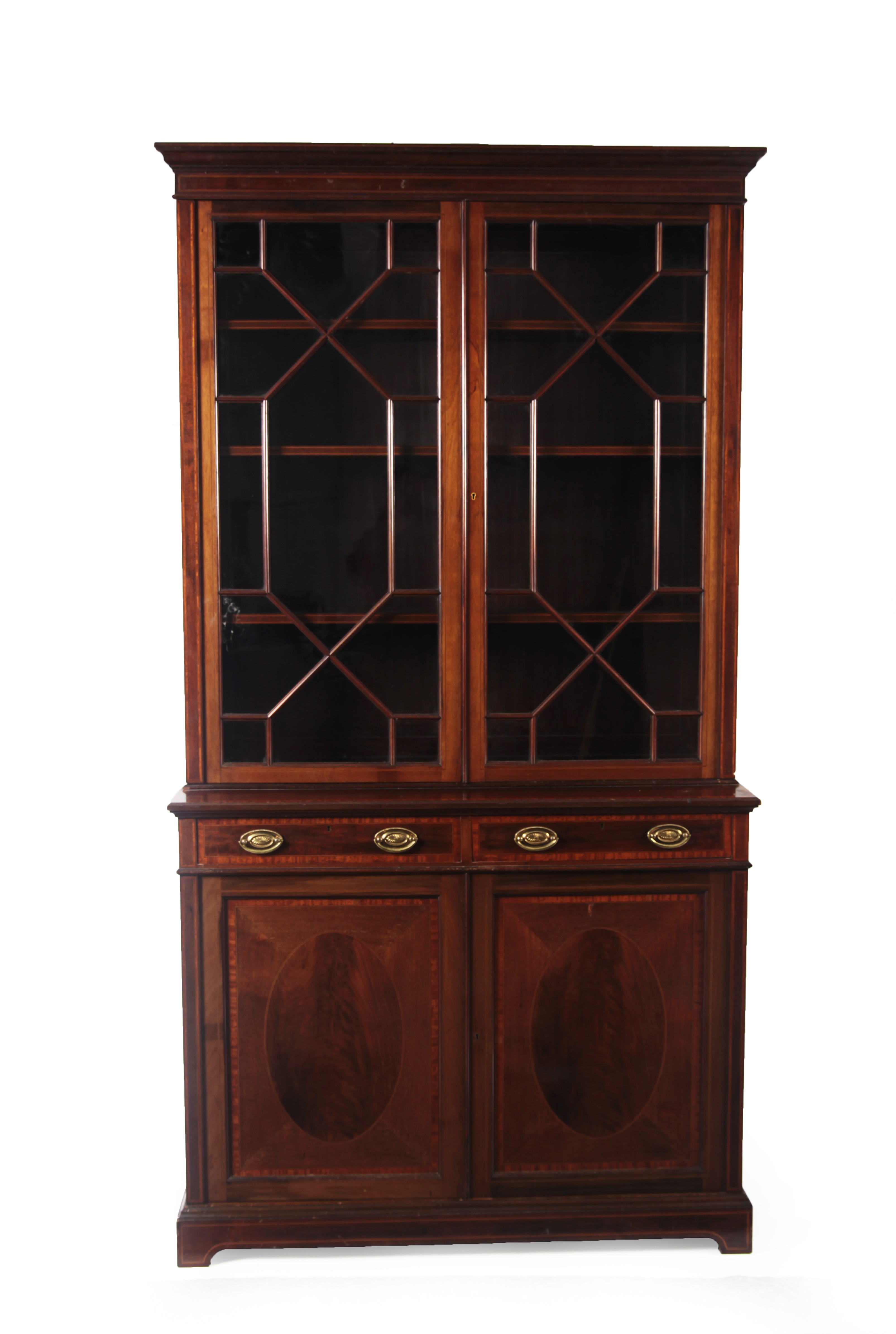EDWARDIAN MAHOGANY BOOKCASE AND UNDERCABINET