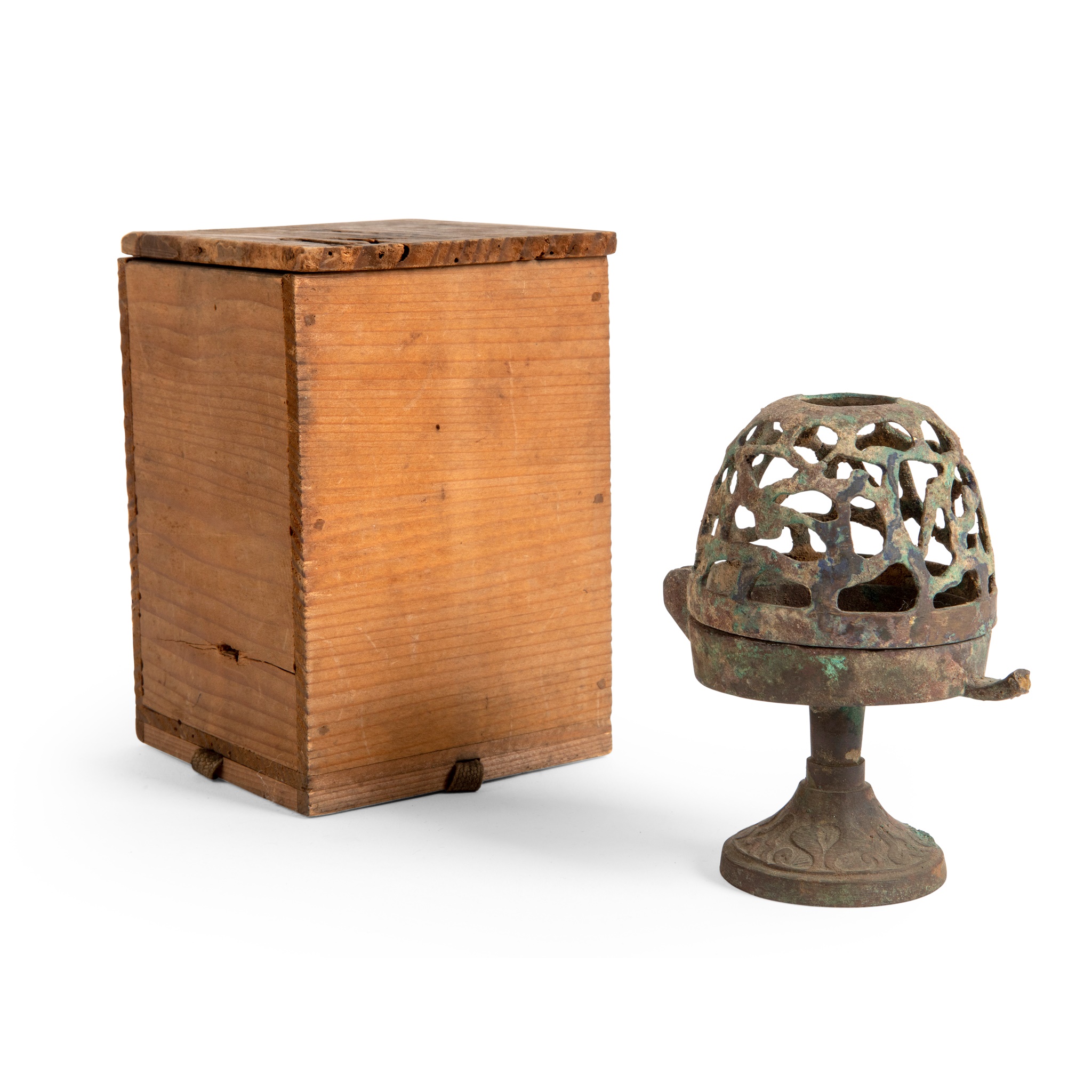 BRONZE RETICULATED INCENSE BURNER