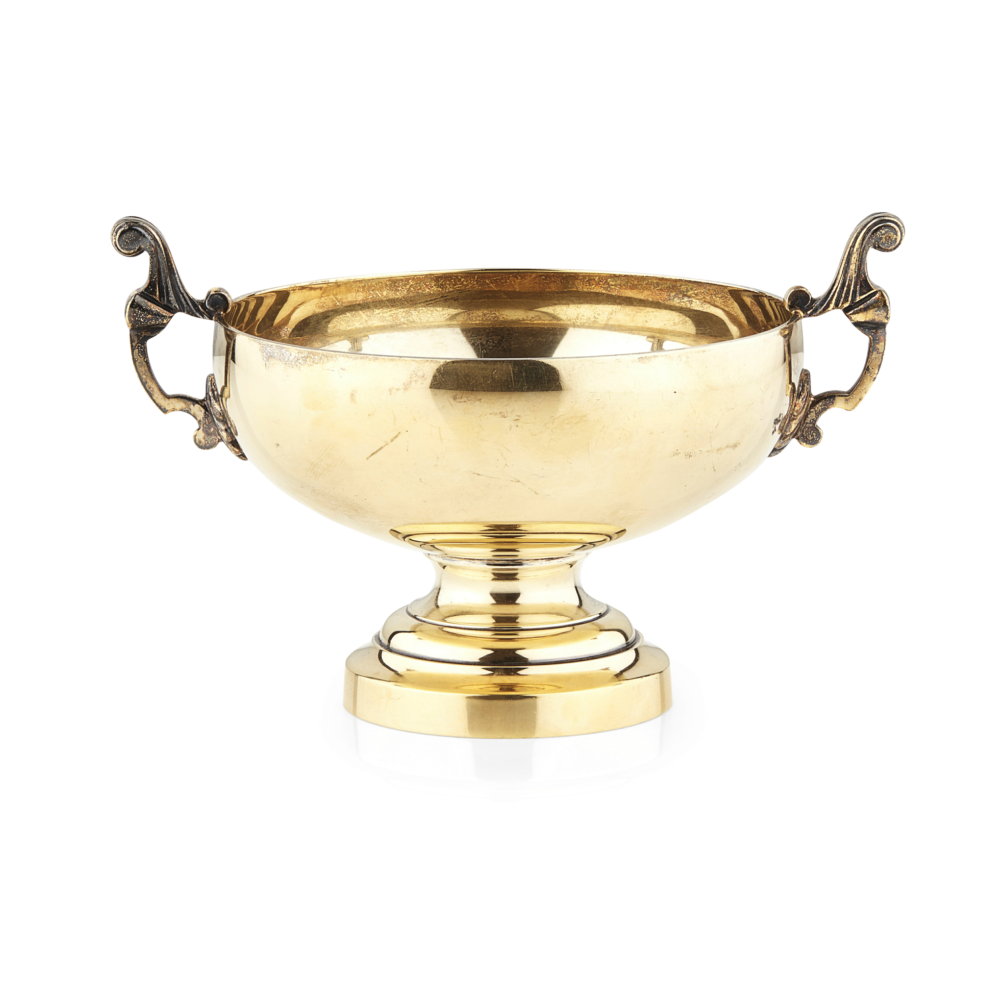 TIFFANY - A silver gilt two handled bowl