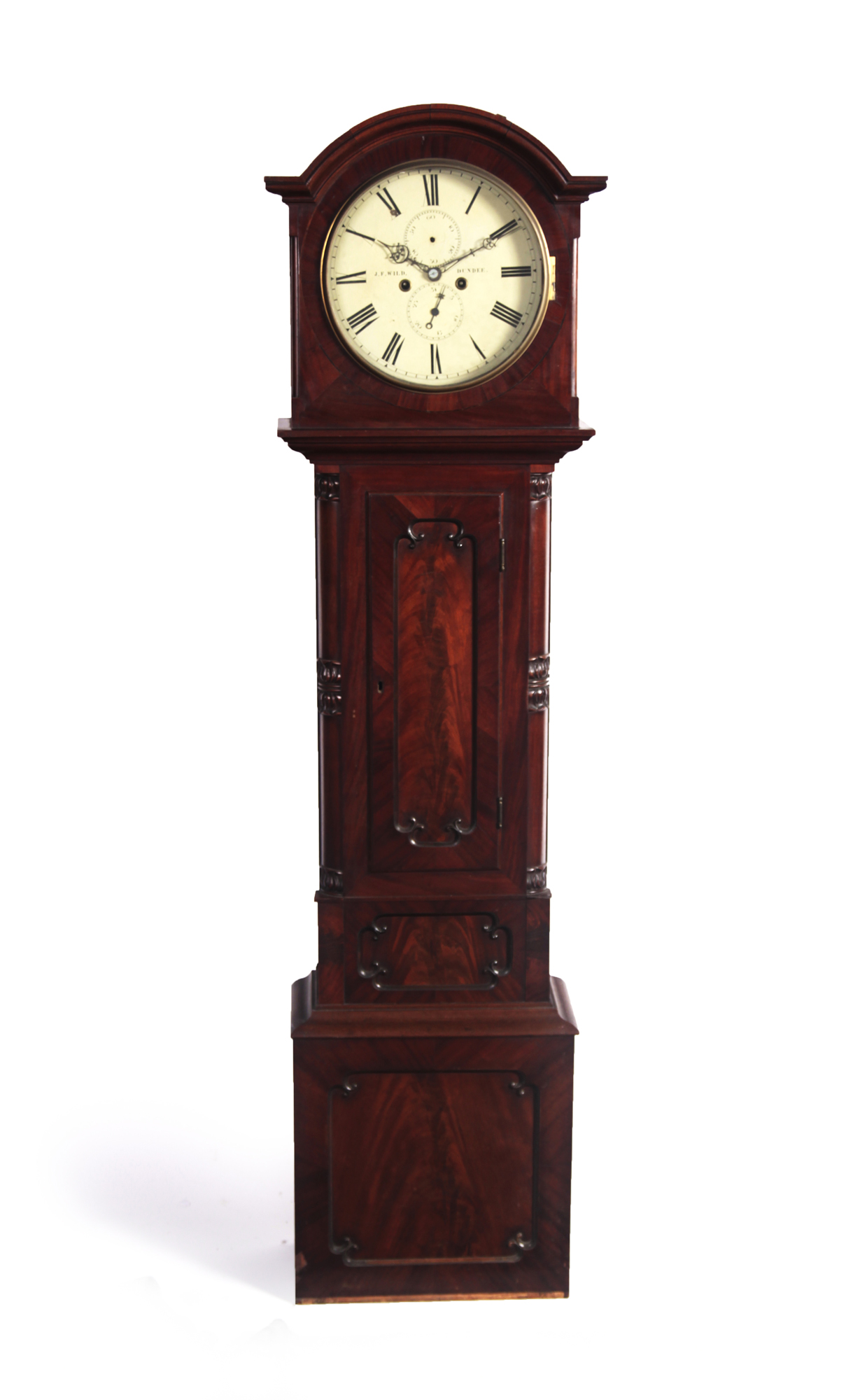 MAHOGANY LONGCASE CLOCK J.F.WILD, DUNDEE