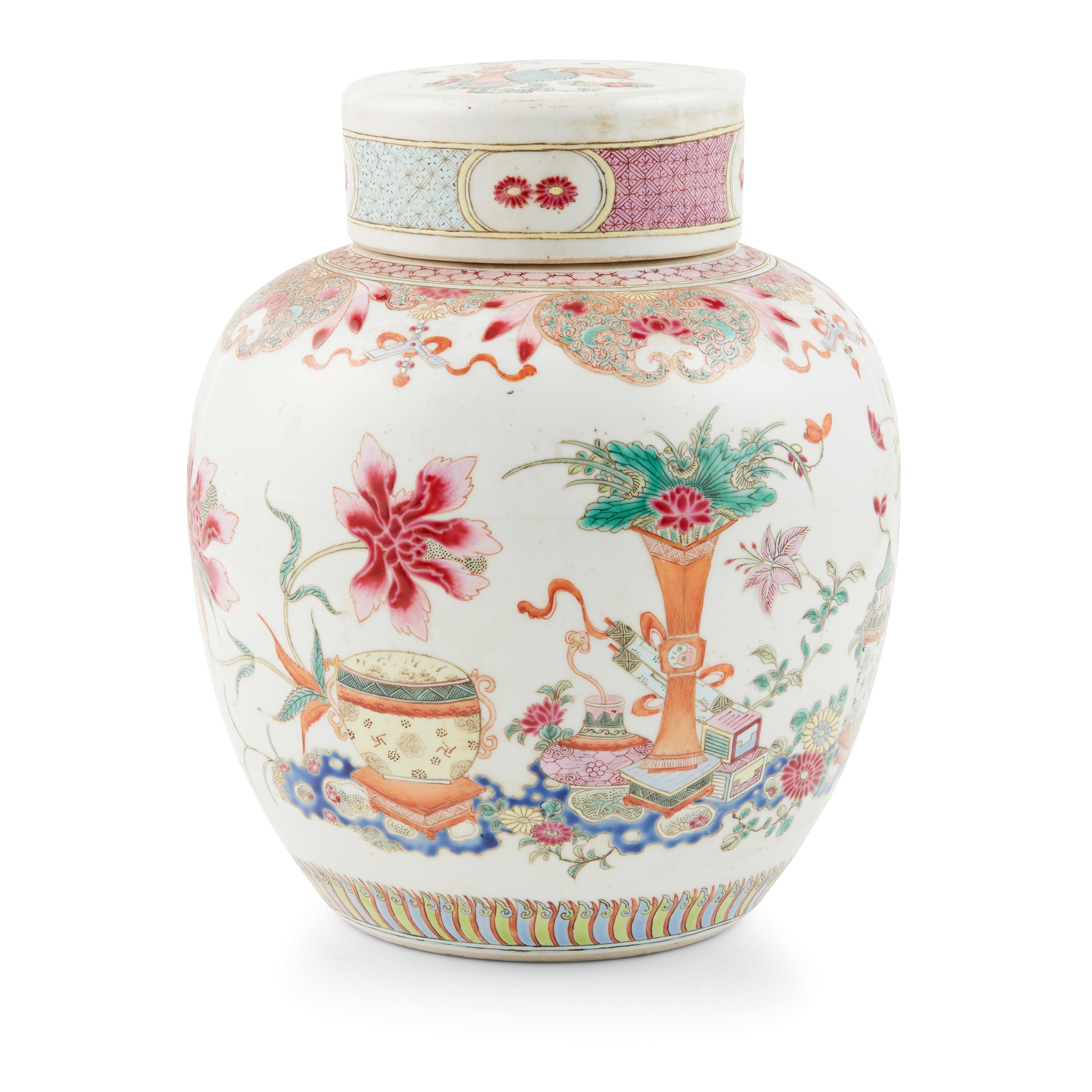 FAMILLE ROSE GINGER JAR AND COVER