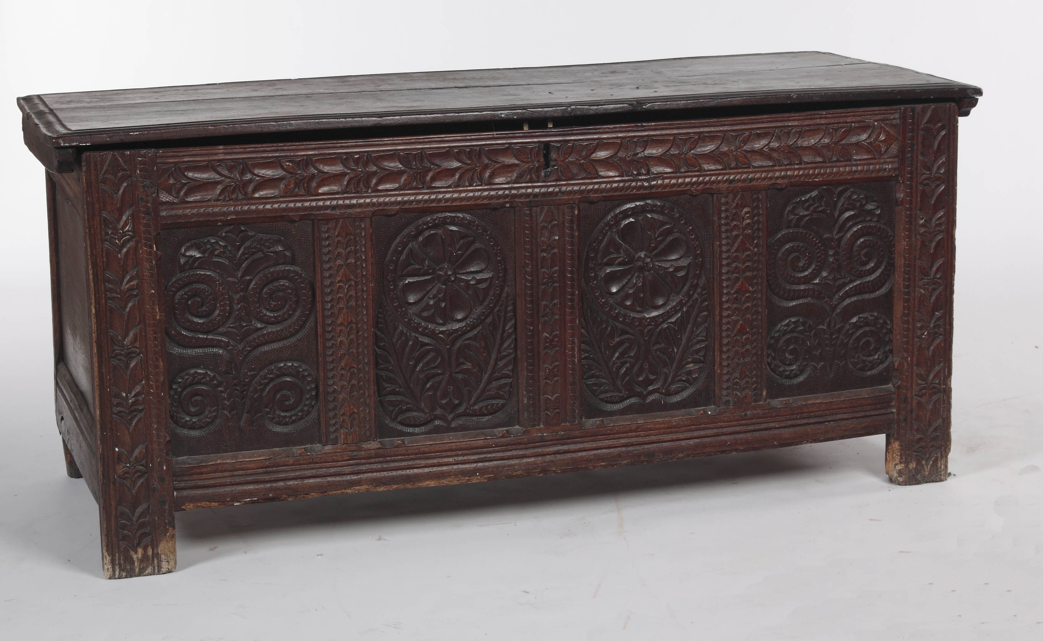 A 17th century oak coffer